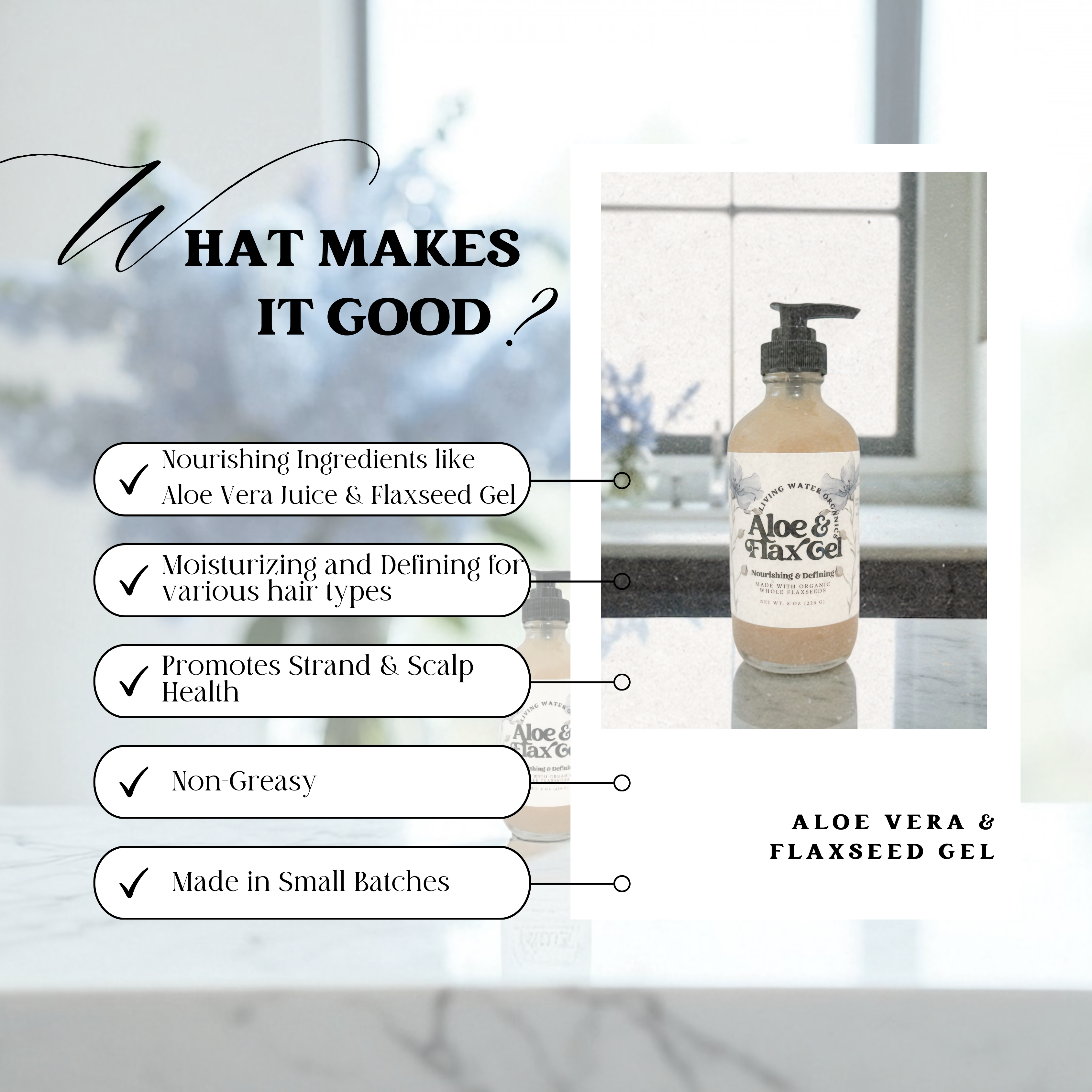 Aloe Vera & Flaxseed Gel, Nourishing (Medium Hold)