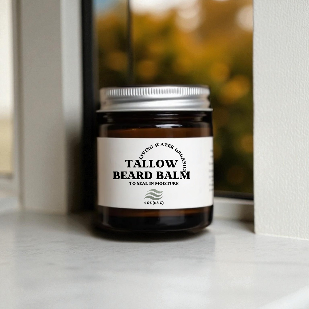 Tallow Beard Balm, 100% Grass Fed Tallow and Unscented