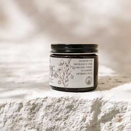 Organic Flaxseed Gel Curly Hair, Natural Hair, Glass Container, Pump Optional (New Label)