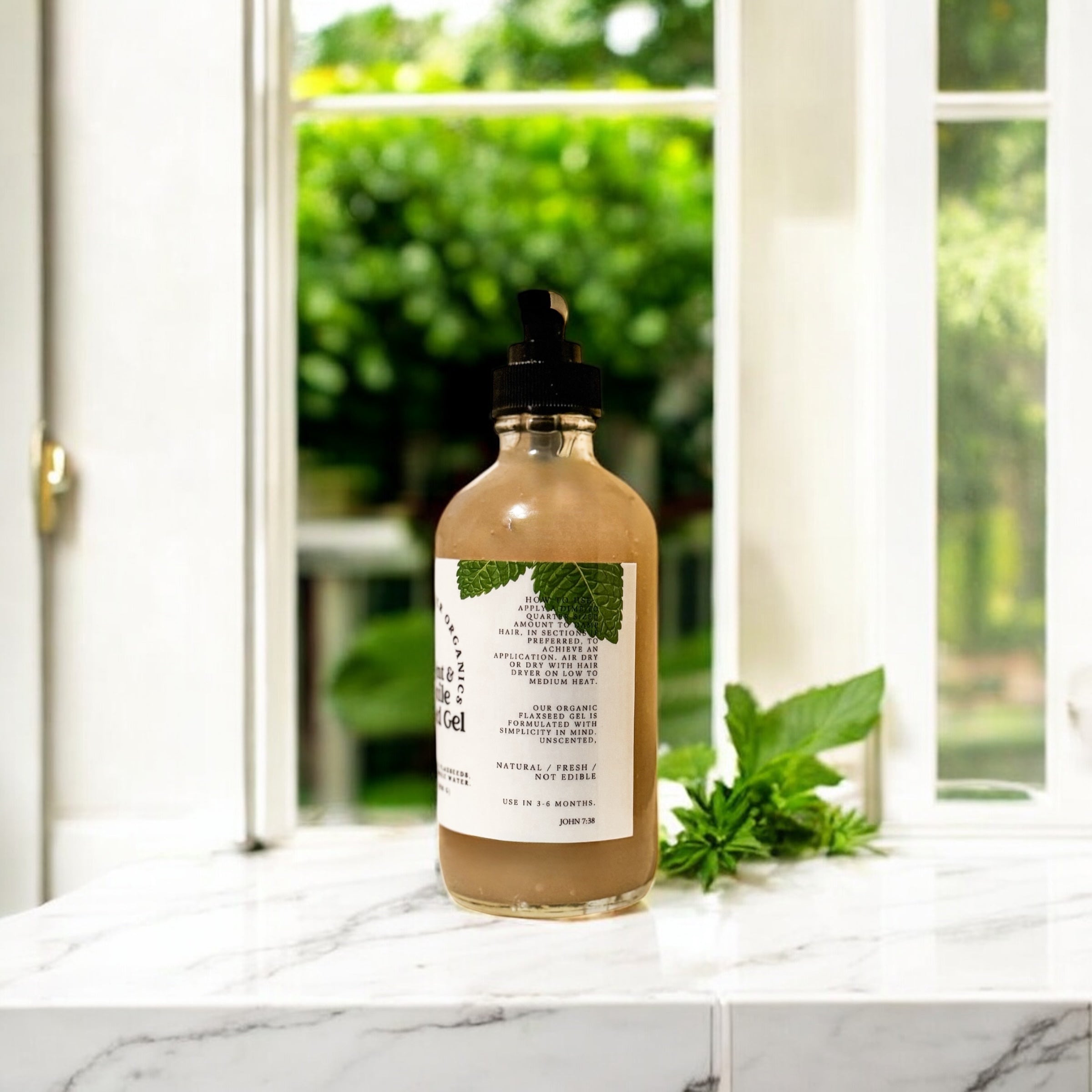 Peppermint and Chamomile Flaxseed Gel for Curly, Wavy, and Coily Hair, Promotes Growth and Soothing