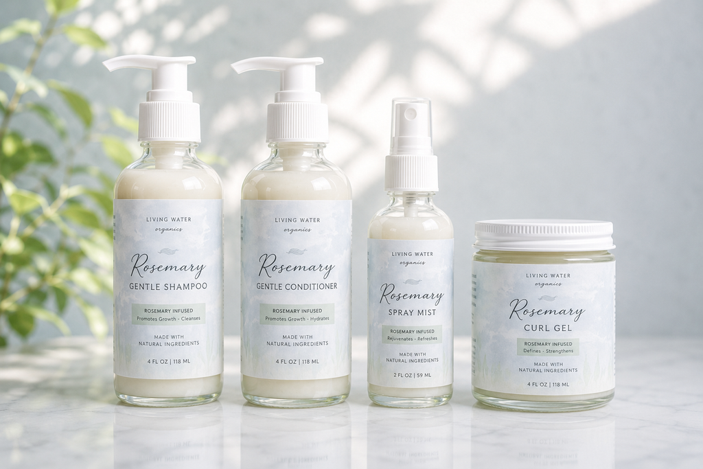 Rosemary Curl Care Collection | Rosemary Shampoo, Conditioner, Curl Gel & Hair Mist Set | Natural Hair Growth & Scalp Care Bundle