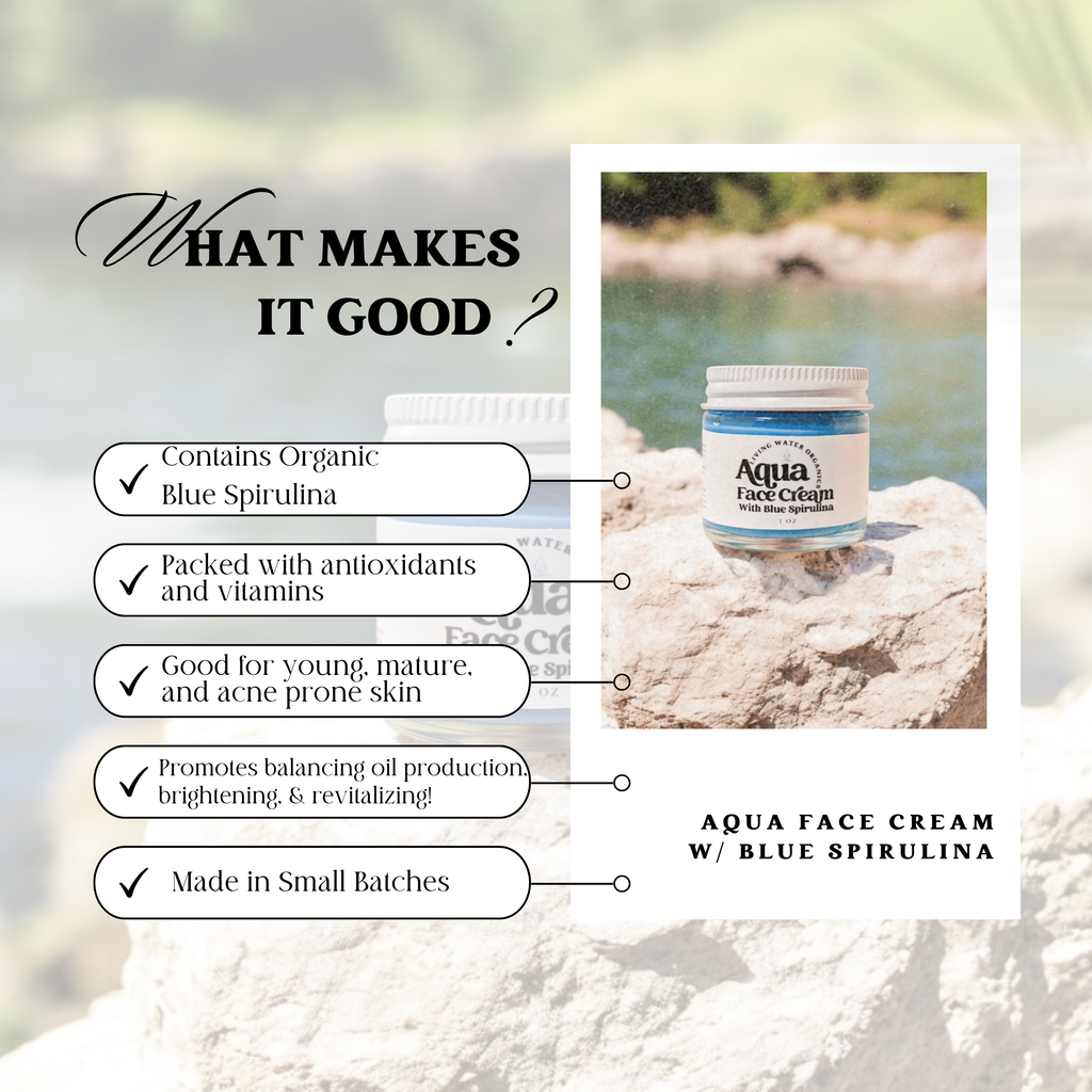 Aqua Face Cream and Aqua Tallow Body Butter with Organic Mango Butter and Organic Blue Spirulina