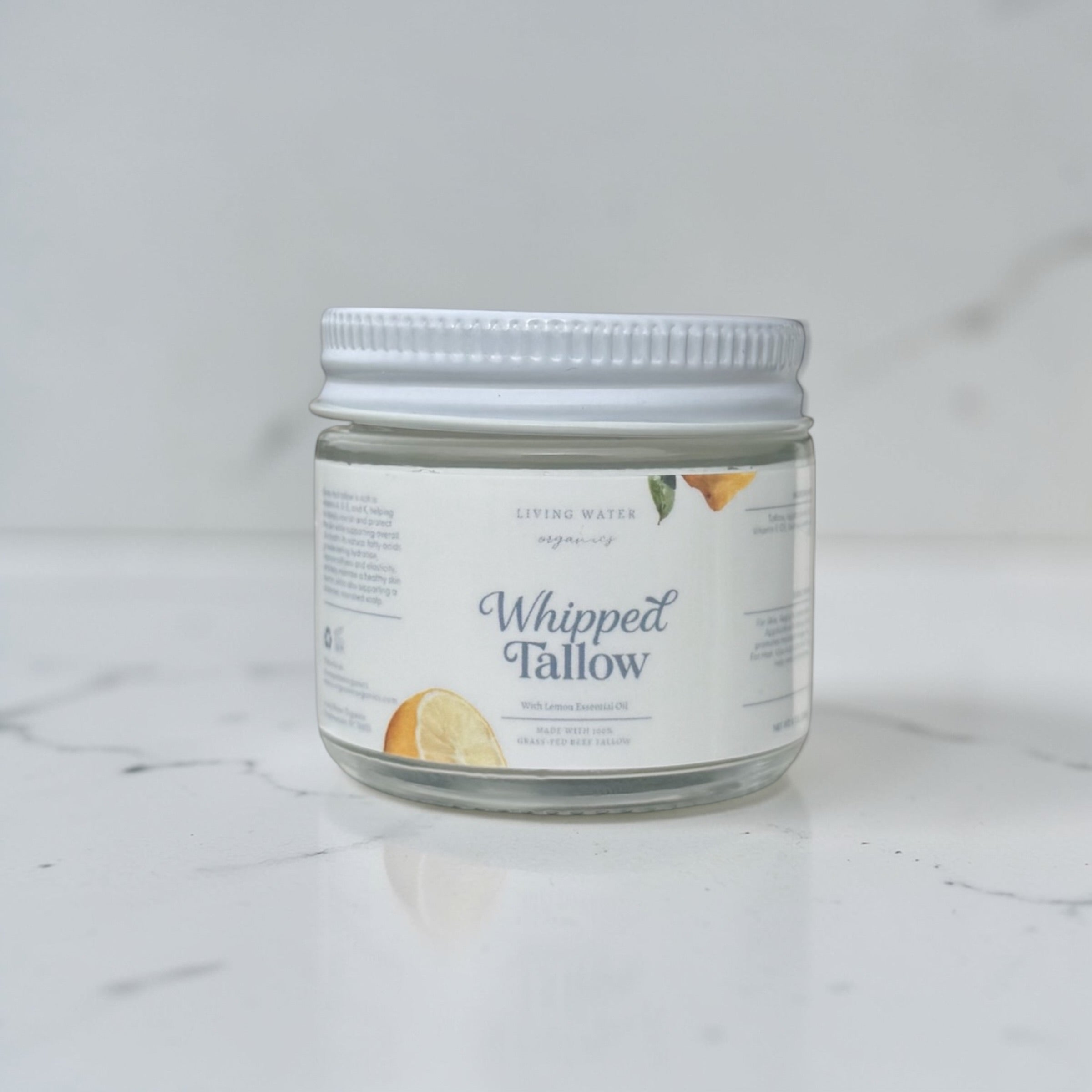 100% Grass Fed Whipped Tallow for Face, Hair, and Skin, Natural Tallow