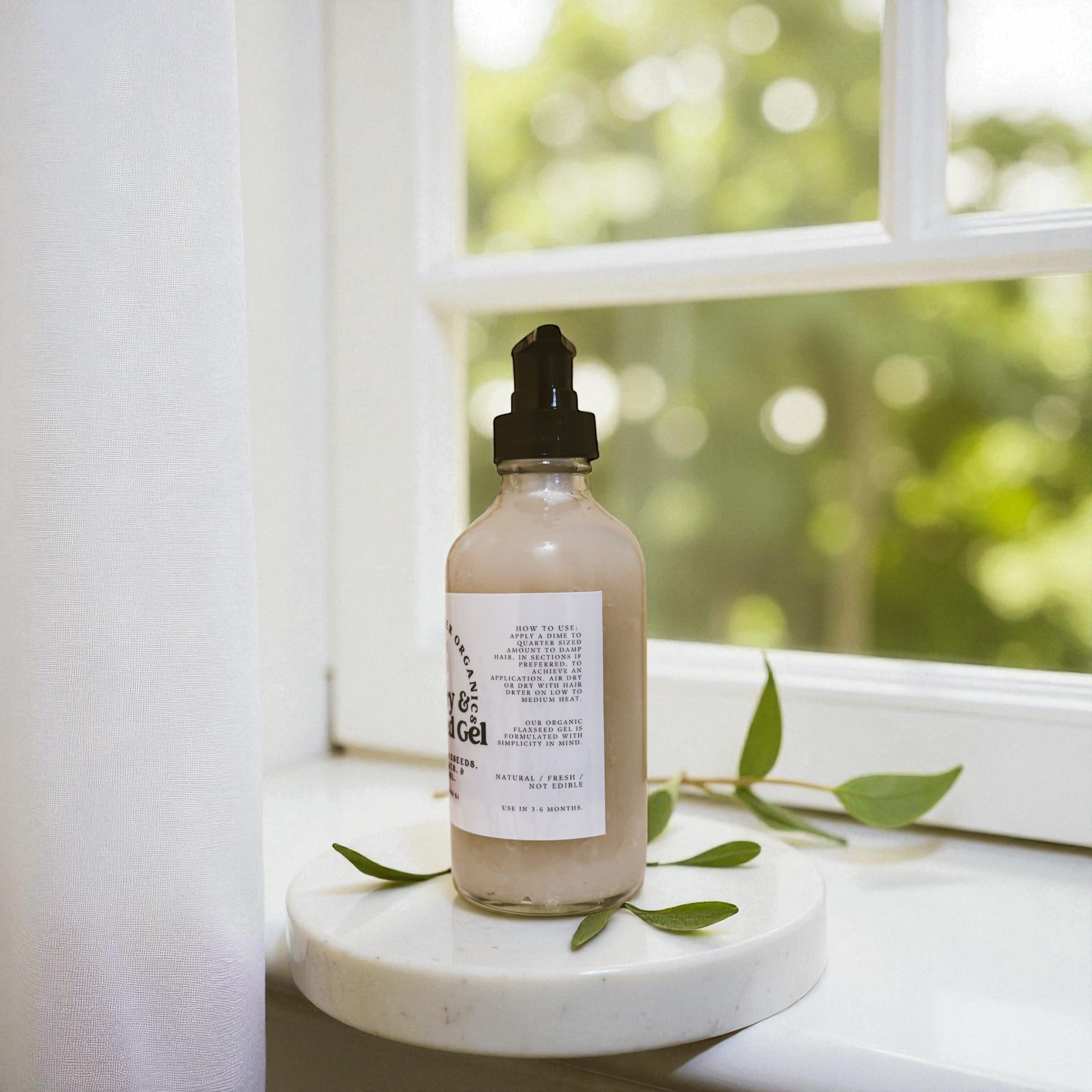 Rosemary Infused Flaxseed Gel with Organic Flaxseeds for Curly, Wavy, and Coily Hair in Glass Jar or Bottle (Promotes Hair Growth, Strengthening)