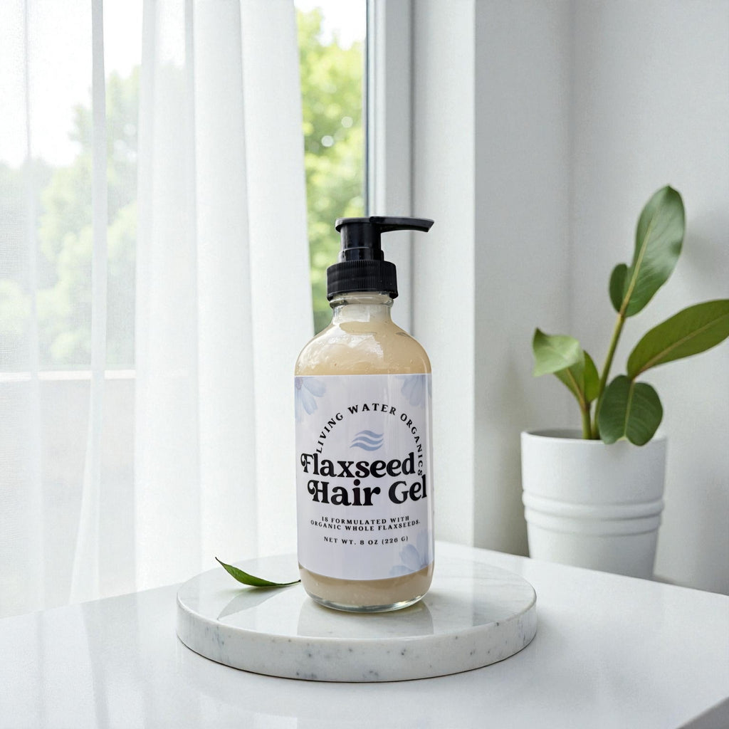 Flaxseed Gel with Organic Flaxseed for Curly Hair, Natural Hair, Oil Free (Medium Hold), All Hair Types