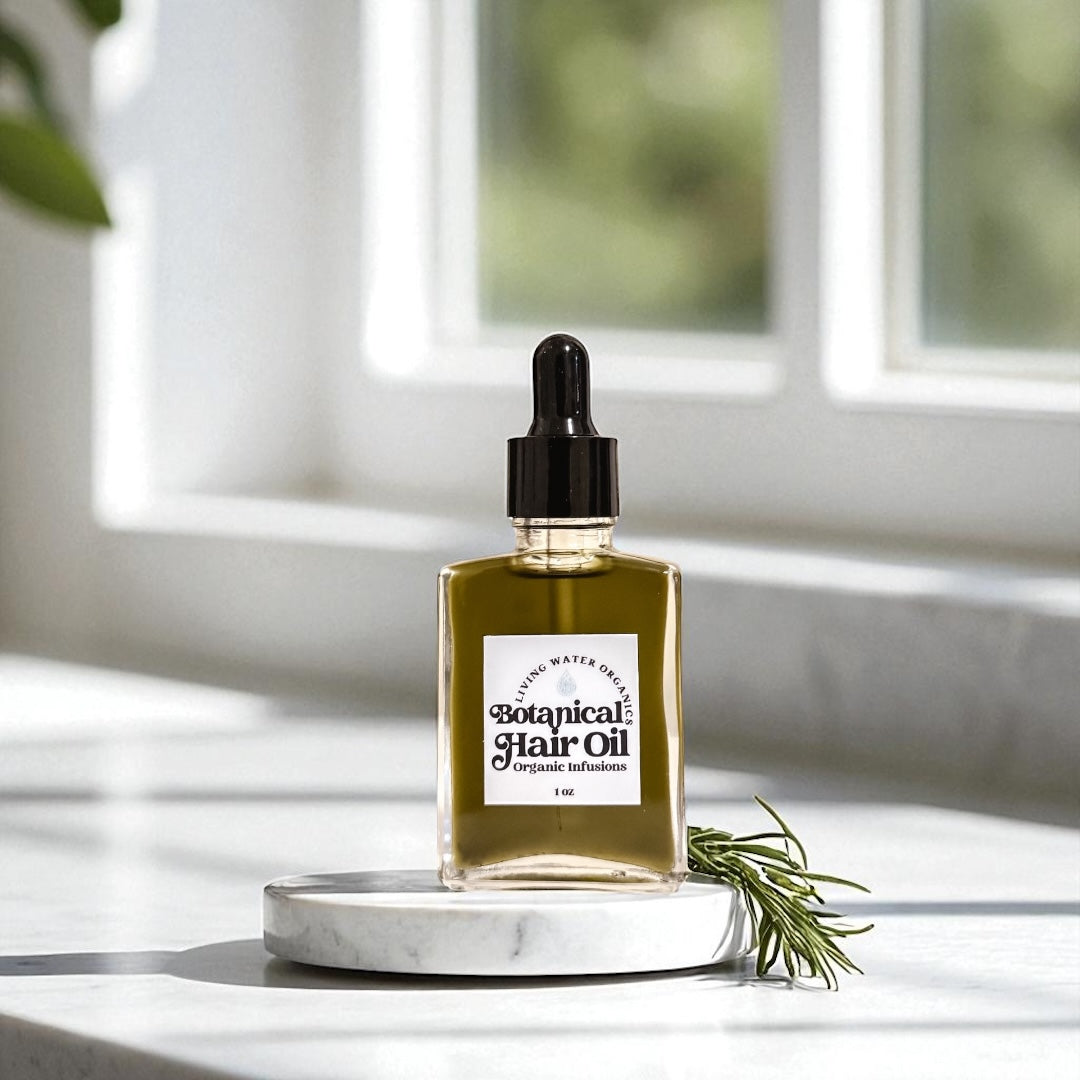 Organic Botanical Hair Growth Oil Infused with Herbs and Flowers