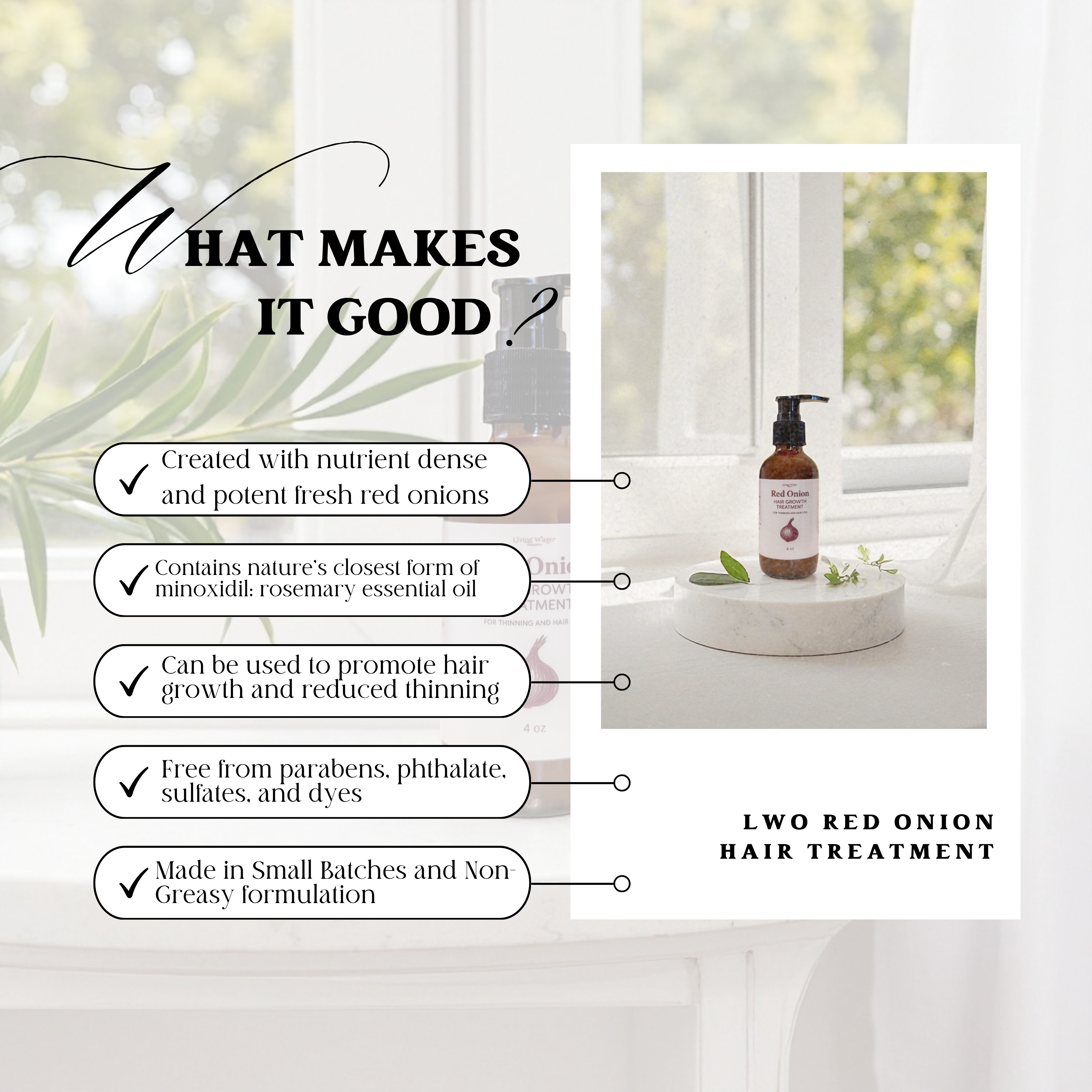 Red Onion and Rosemary Hair Loss Treatment for Hair Growth