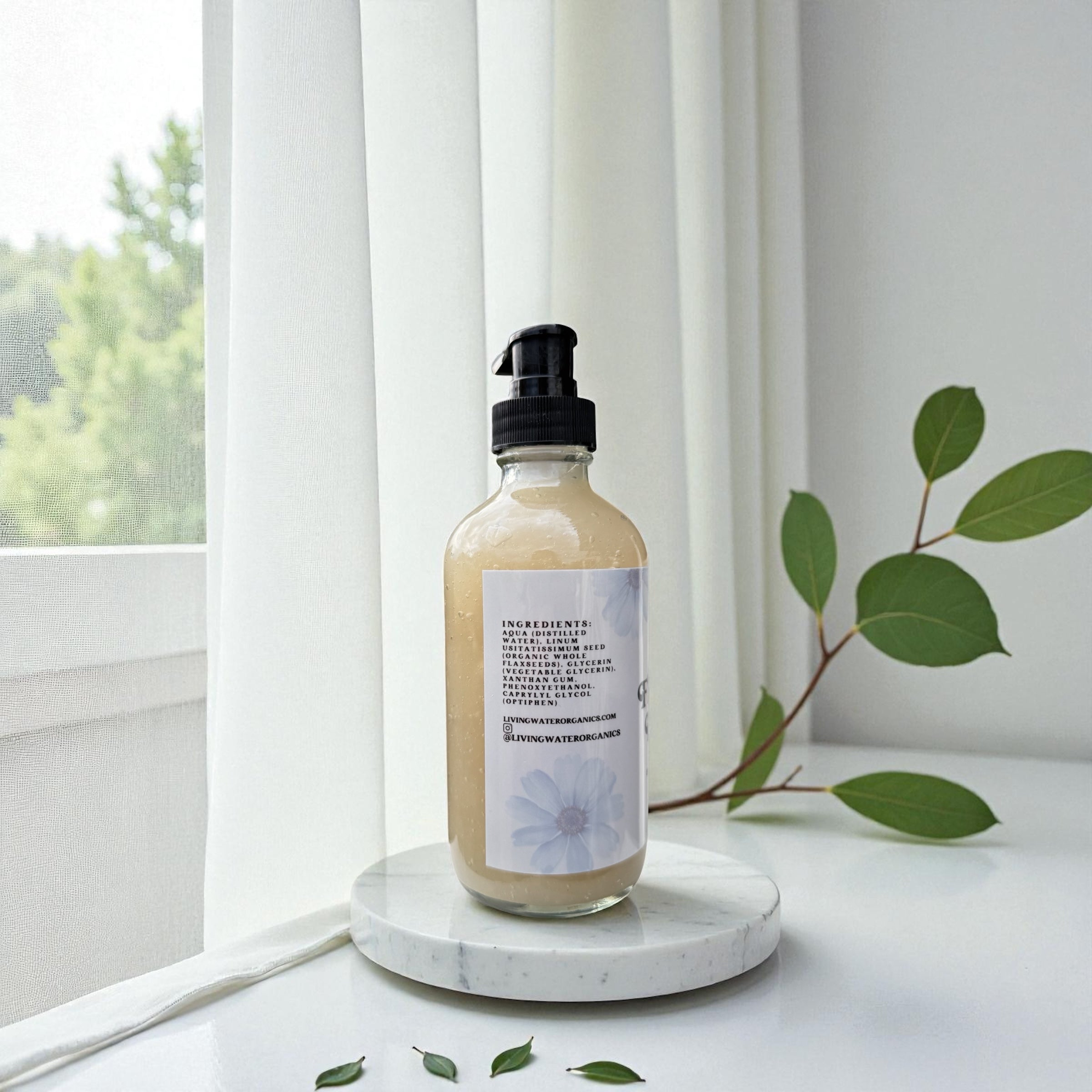 Flaxseed Gel with Organic Flaxseed for Curly Hair, Natural Hair, Oil Free (Medium Hold), All Hair Types