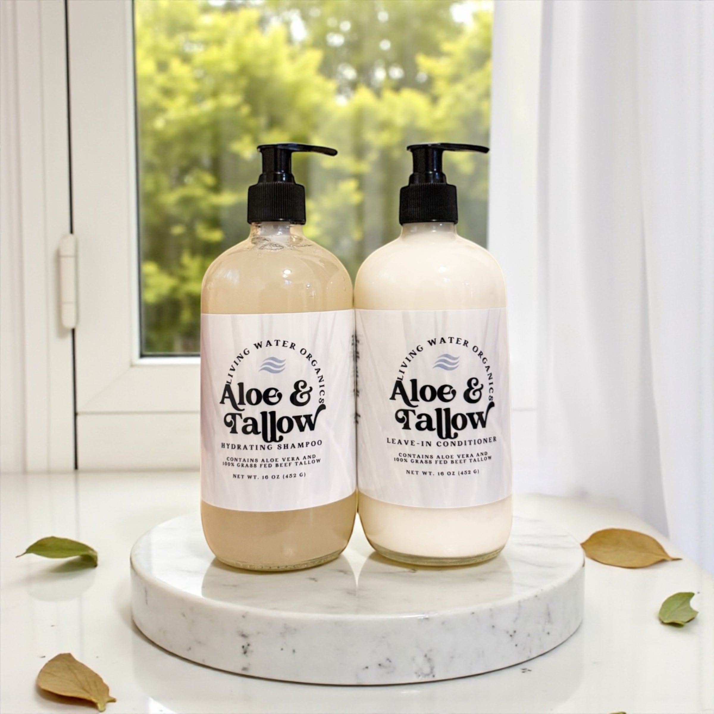 Aloe & Tallow Shampoo and Leave-In Conditioner Set Hydrating for All Hair Types