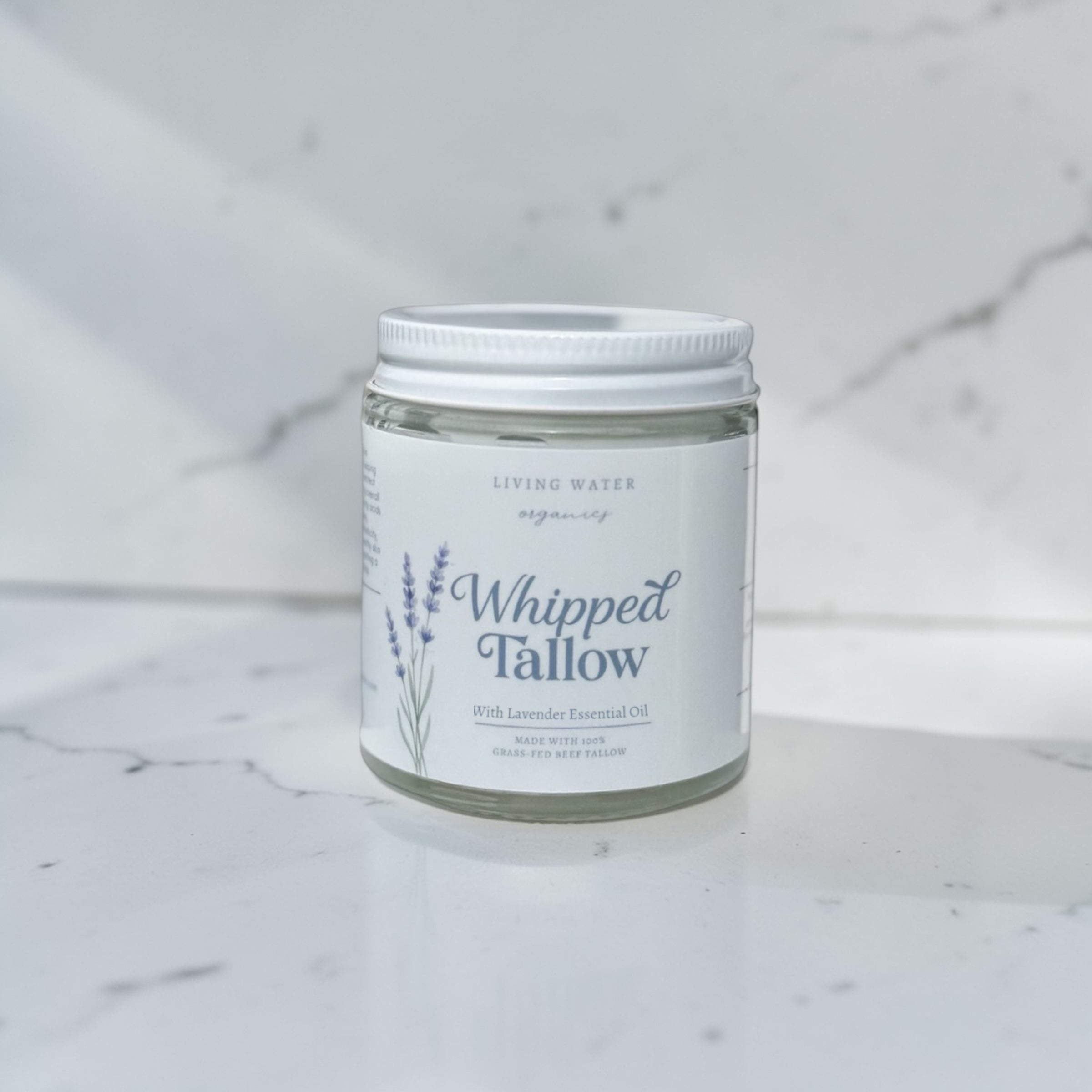 100% Grass Fed Whipped Tallow for Face, Hair, and Skin, Natural Tallow