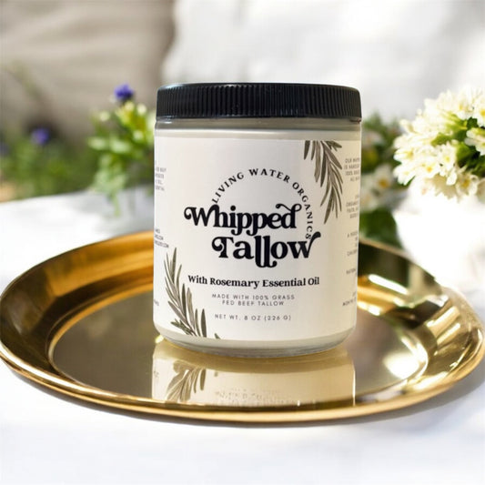 100% Grass Fed Whipped Tallow for Face, Hair, and Skin, Natural Tallow