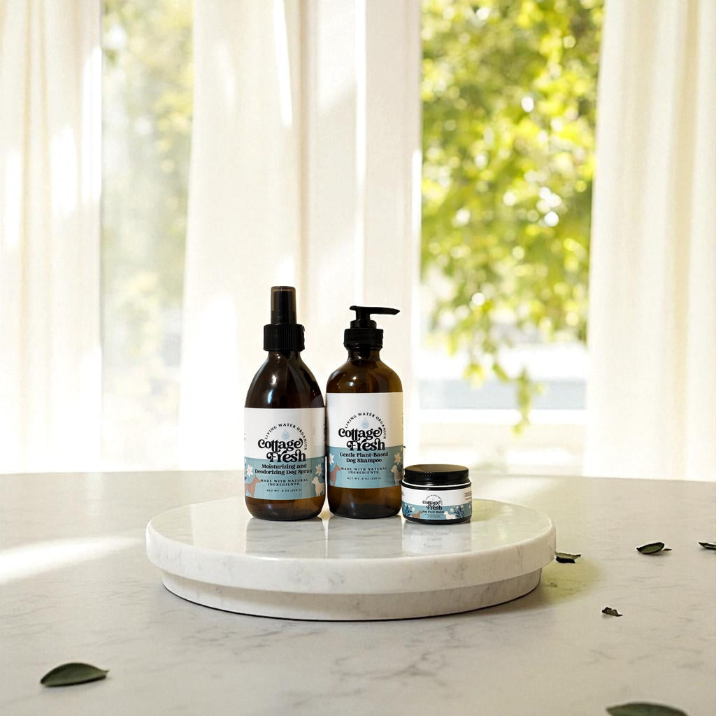 Dog Shampoo, Leave-In, and Paw Balm Bundle, Cottage Fresh Dog Line