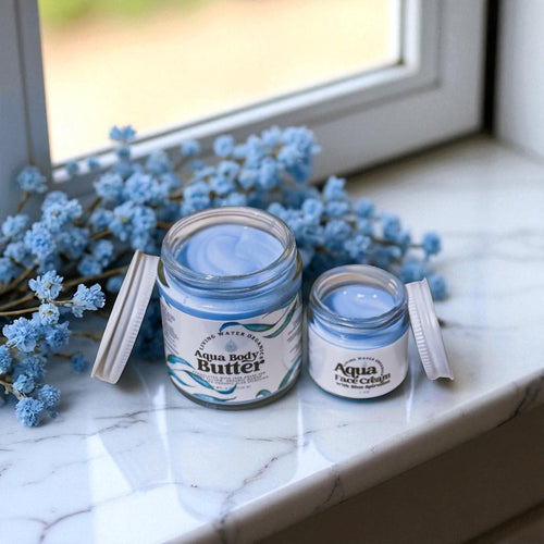 Aqua Face Cream and Aqua Tallow Body Butter with Organic Mango Butter and Organic Blue Spirulina