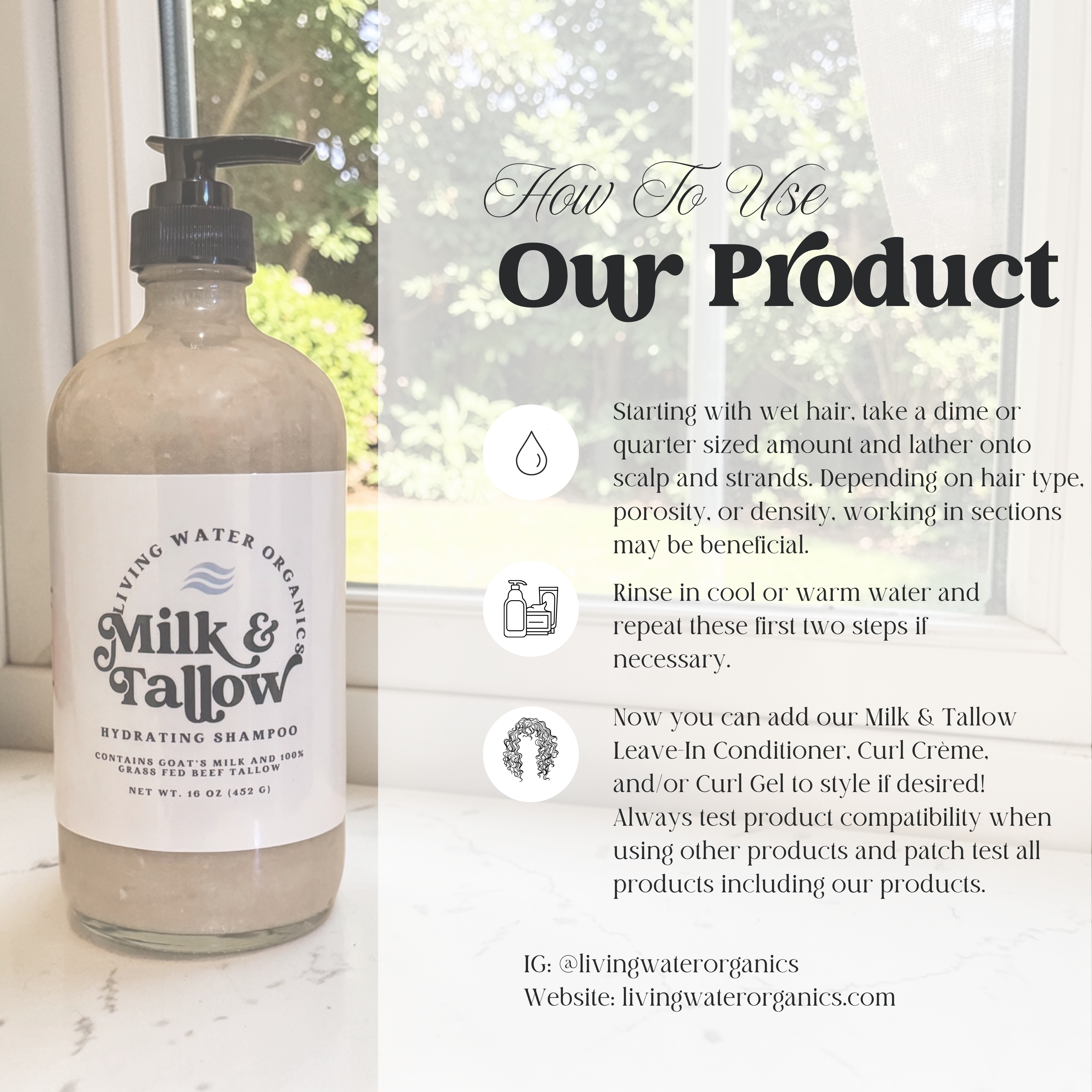 Goat Milk & Tallow Shampoo and Conditioner Set Hydrating All Hair Types