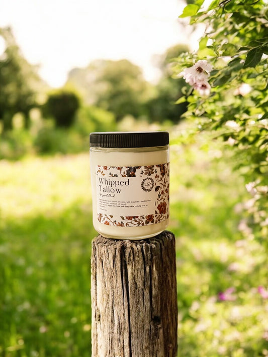 100% Grass Fed Whipped Tallow for Face, Hair, and Skin, Natural Tallow