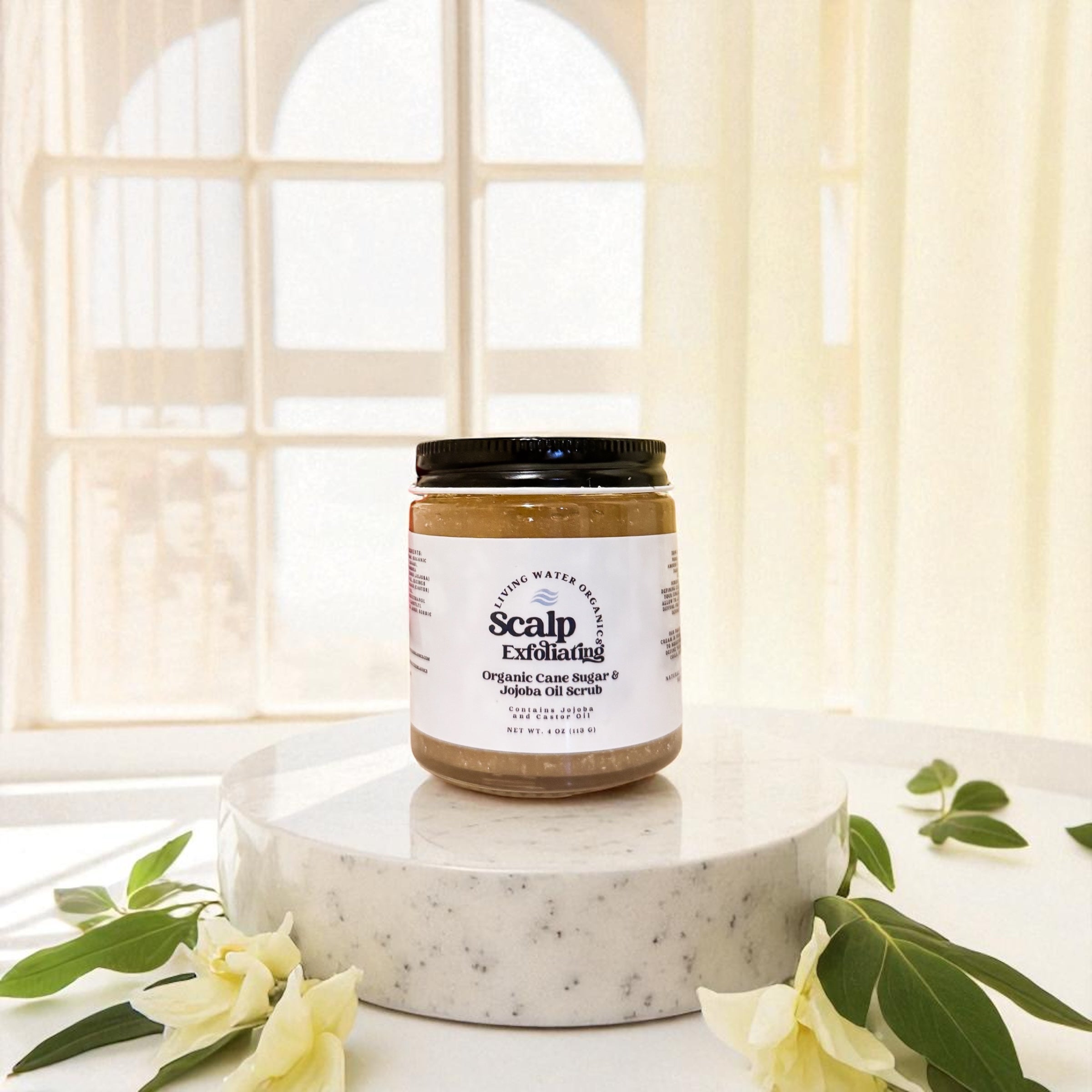 Scalp Exfoliation Cane Sugar & Jojoba Oil for Gentle Exfoliation Pre-Wash of Scalp and Body for All Hair Types