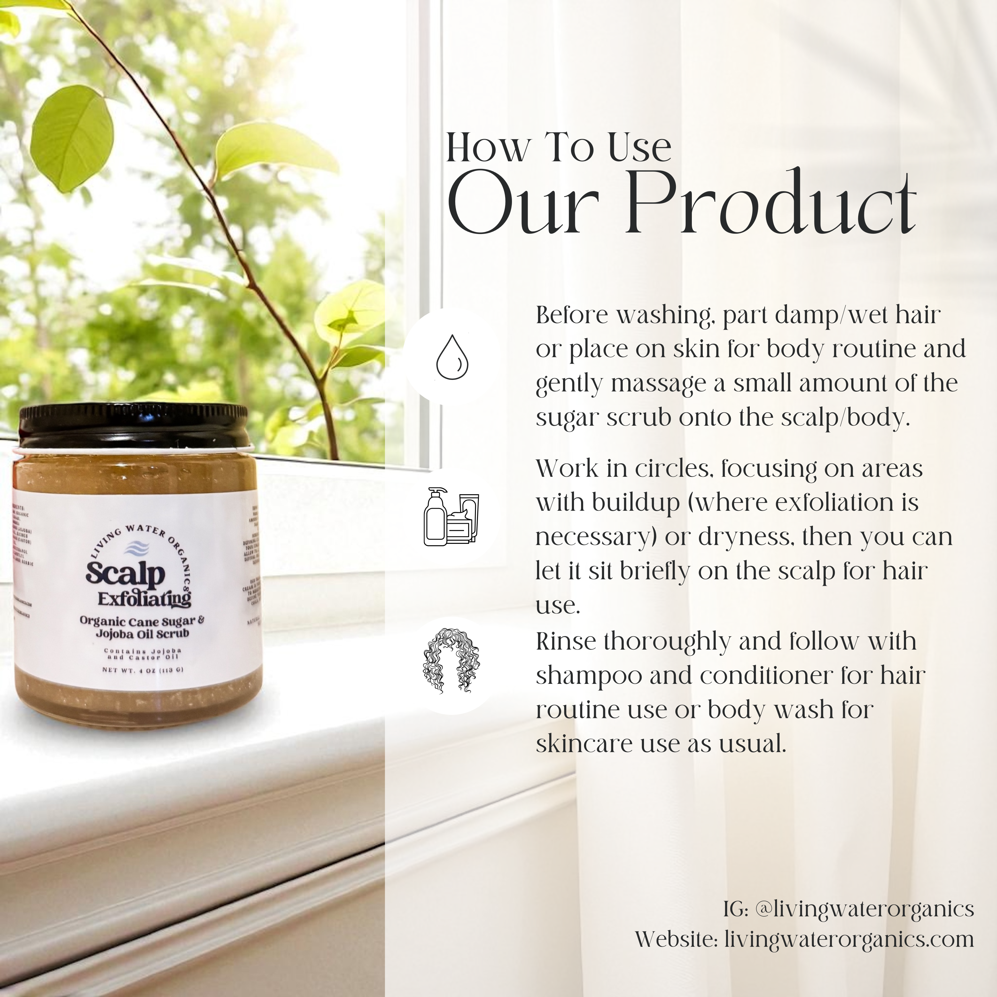 Scalp Exfoliation Cane Sugar & Jojoba Oil for Gentle Exfoliation Pre-Wash of Scalp and Body for All Hair Types