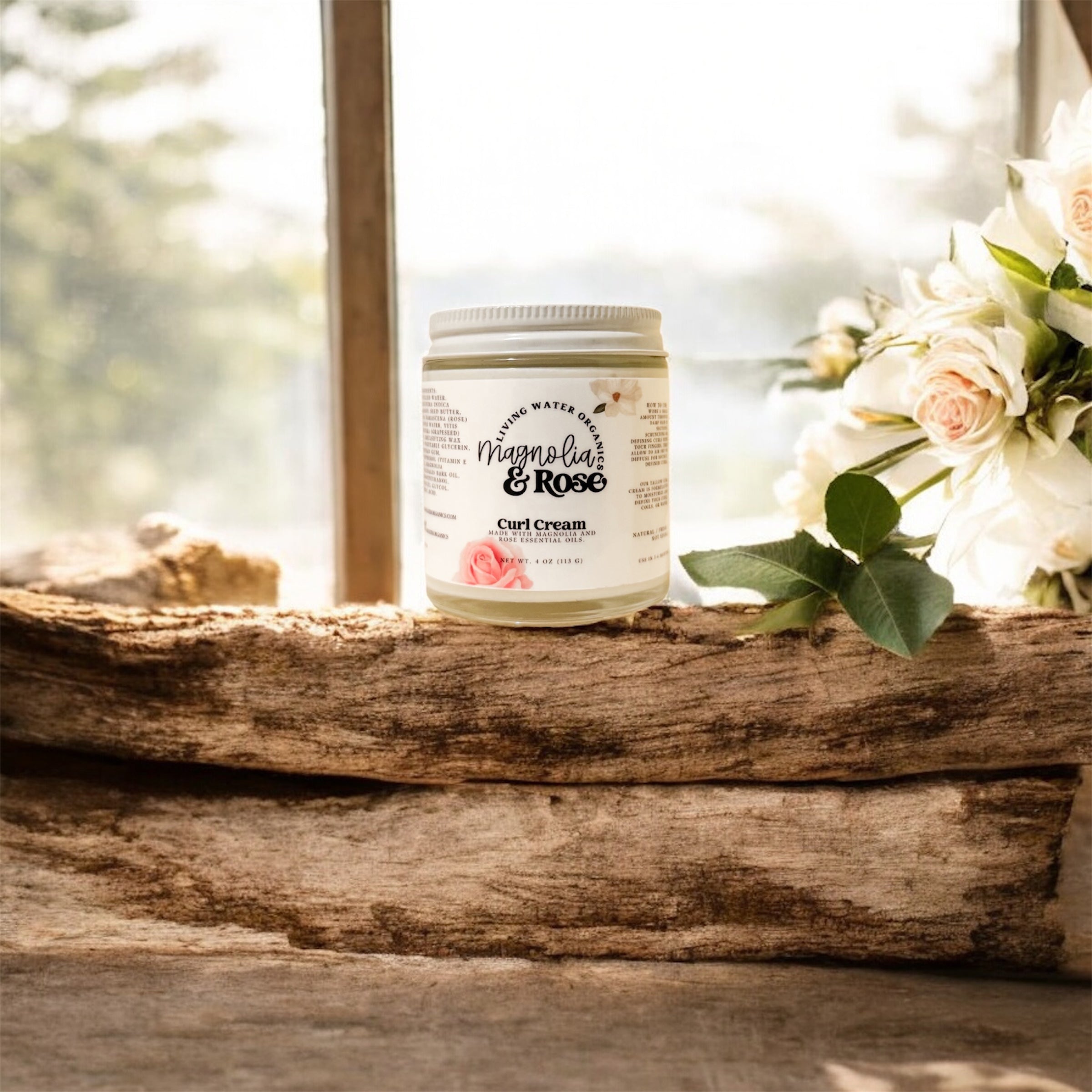 Magnolia & Rose Curl Cream (Lightweight moisture, Frizz Control)