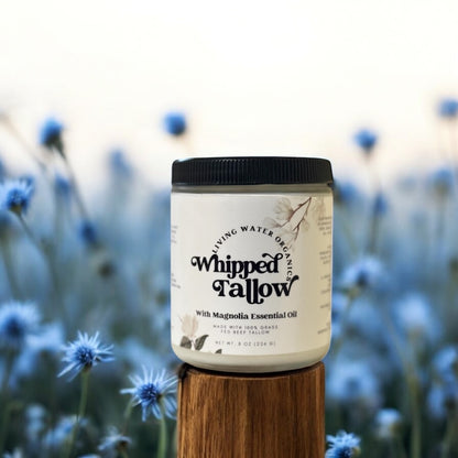 100% Grass Fed Whipped Tallow for Face, Hair, and Skin, Natural Tallow