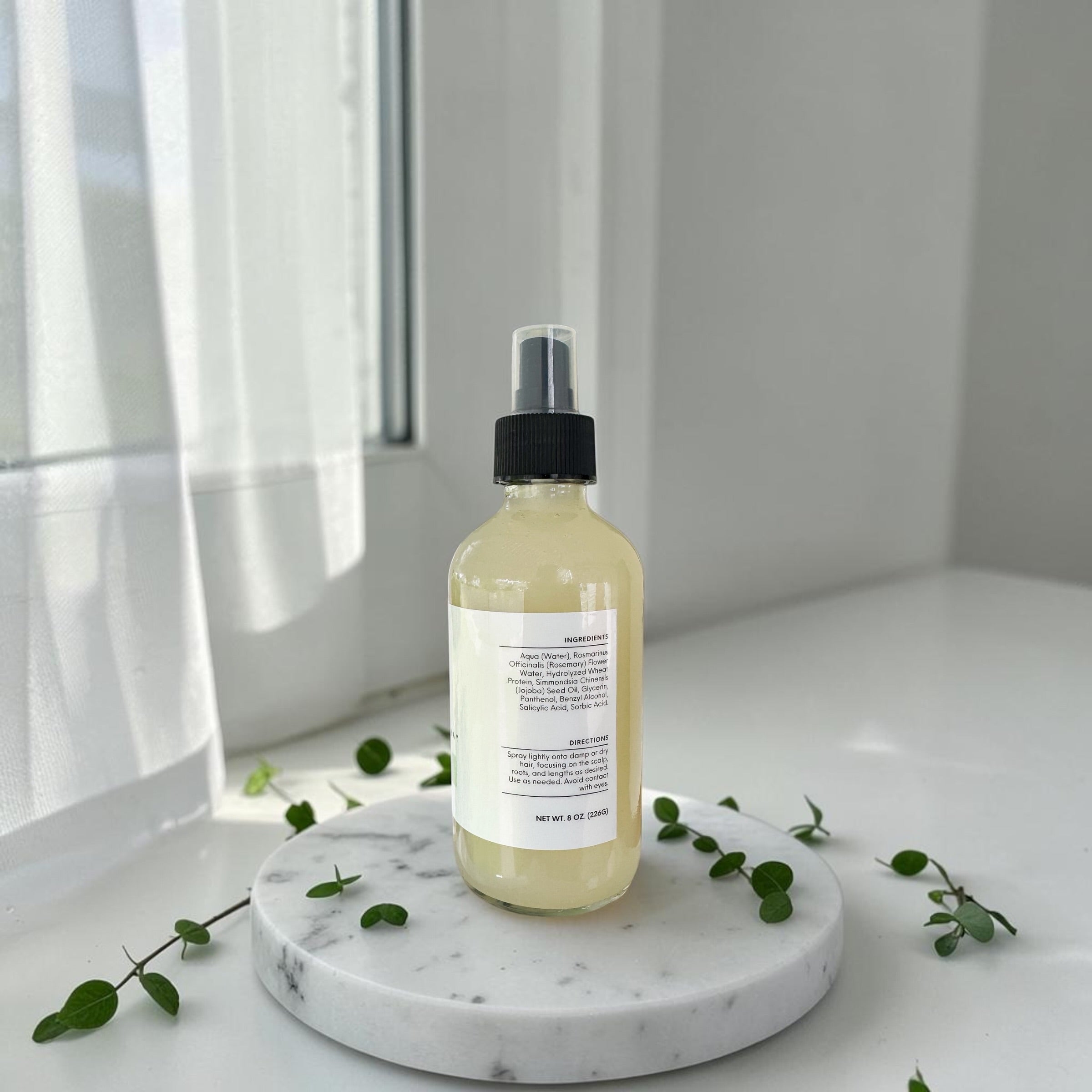 Rosemary Strength and Shine Hair Spray Mist with Protein for Curls, Coils, Waves, and Straight Hair, Refreshing Spray, Hydrating