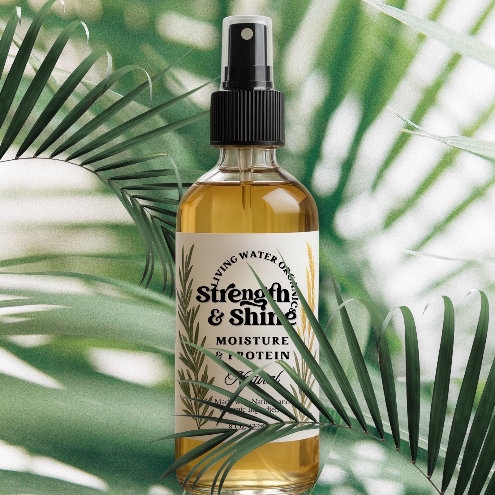 Strength and Shine Hair Spray Mist with Protein for Curls, Coils, Waves, and Straight Hair, Refreshing Spray, Hydrating