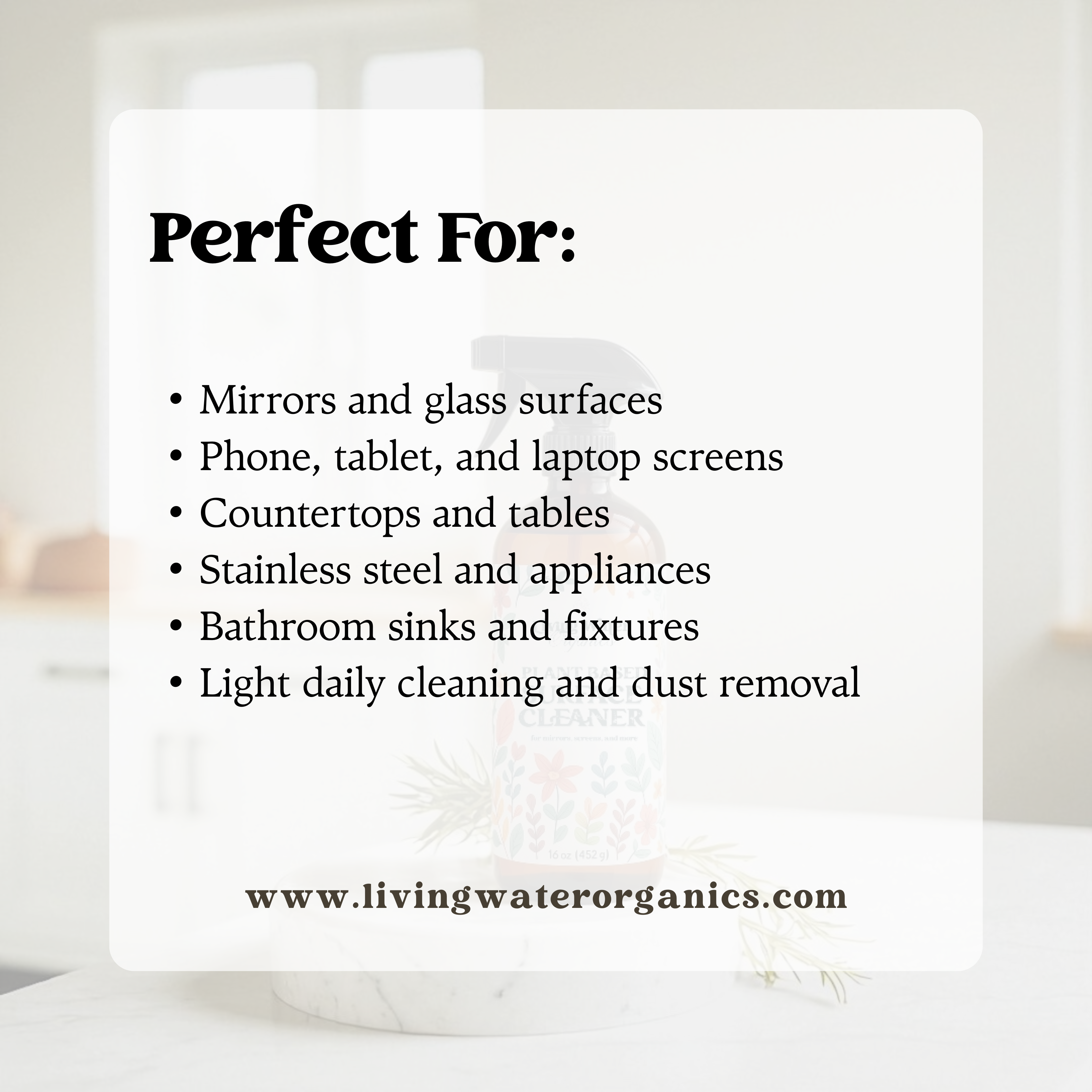 Plant Based Screen & Surface Cleaner - Gentle Daily Cleaning Spray