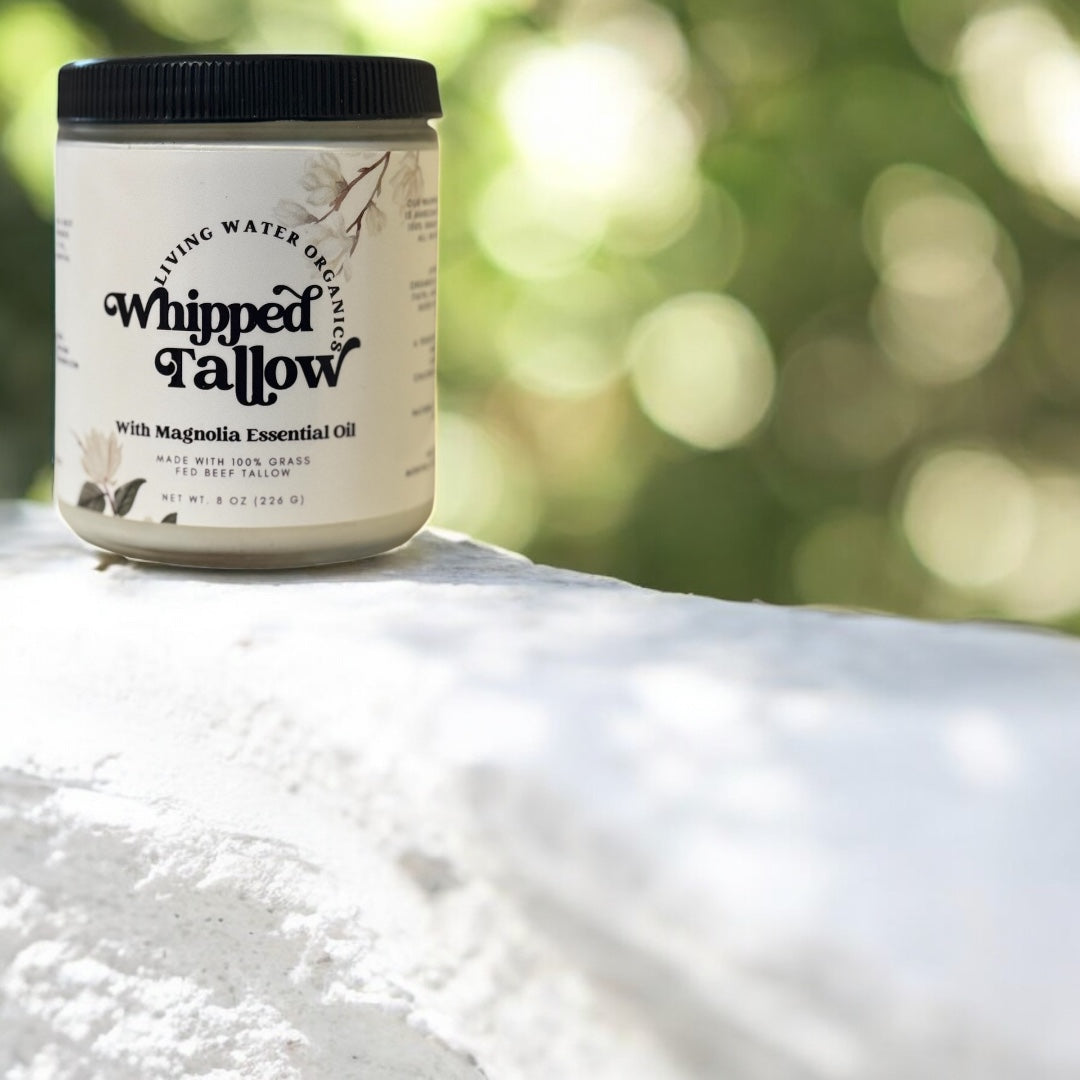 100% Grass Fed Whipped Tallow for Face, Hair, and Skin, Natural Tallow