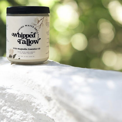 100% Grass Fed Whipped Tallow for Face, Hair, and Skin, Natural Tallow
