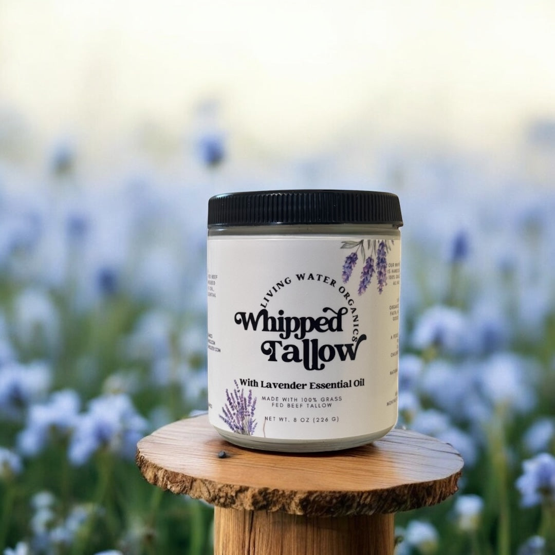 100% Grass Fed Whipped Tallow for Face, Hair, and Skin, Natural Tallow