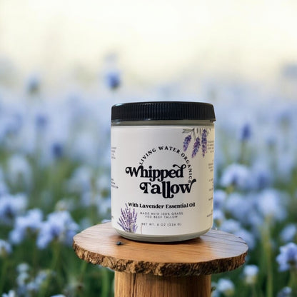 100% Grass Fed Whipped Tallow for Face, Hair, and Skin, Natural Tallow