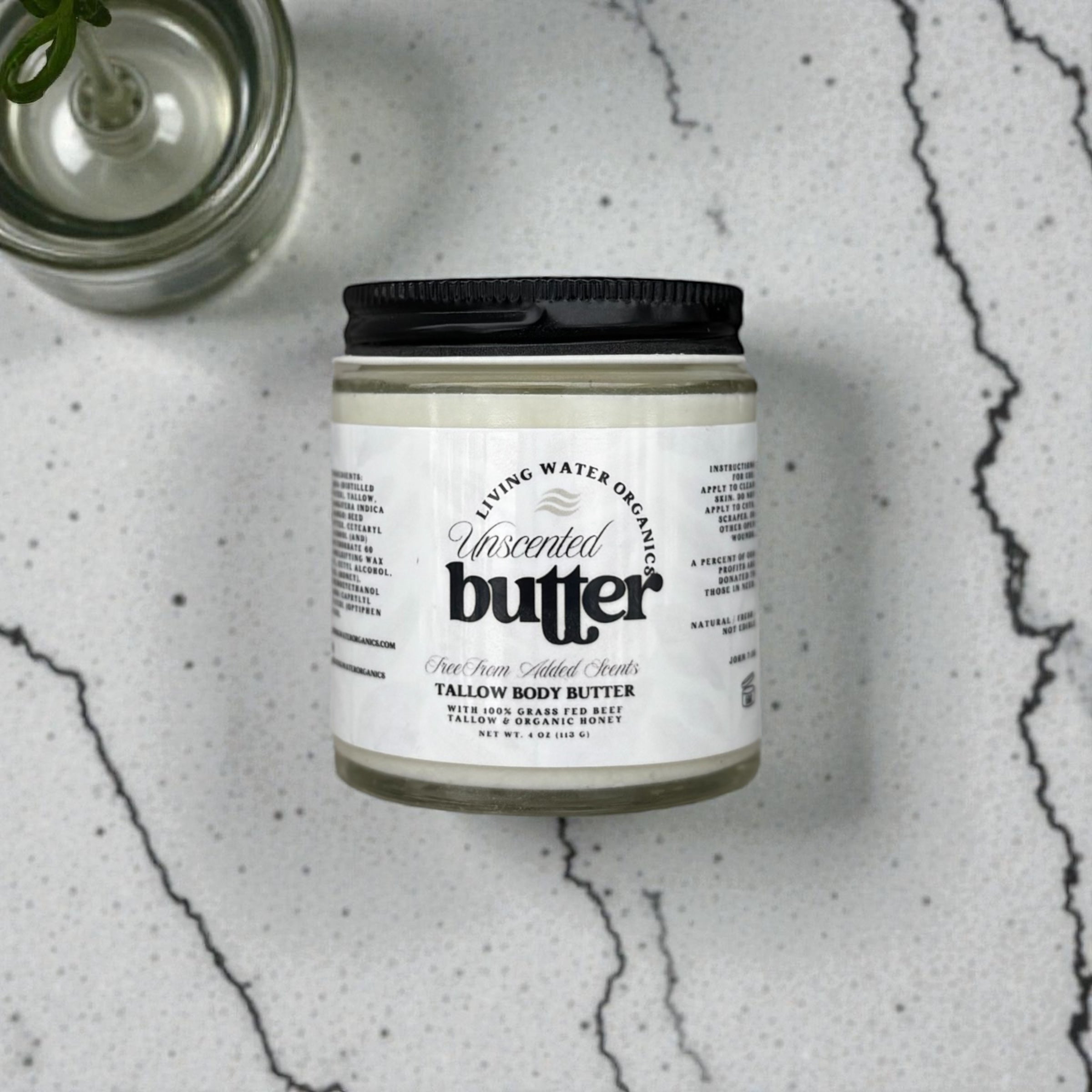 Unscented Tallow Body Butter with 100% Grass Fed Tallow & Mango Butter