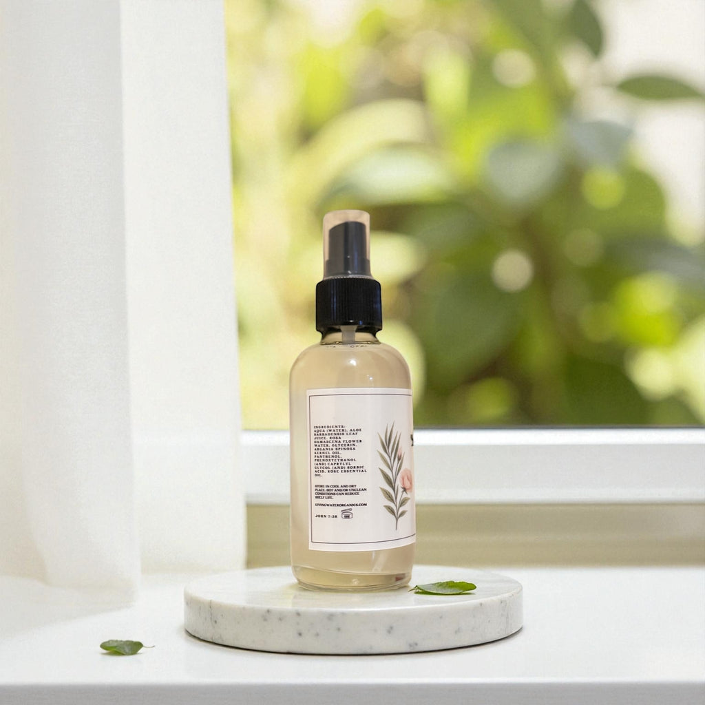 Aloe & Rose Hydrating Hair Mist, Natural Leave-In Moisturizing Spray