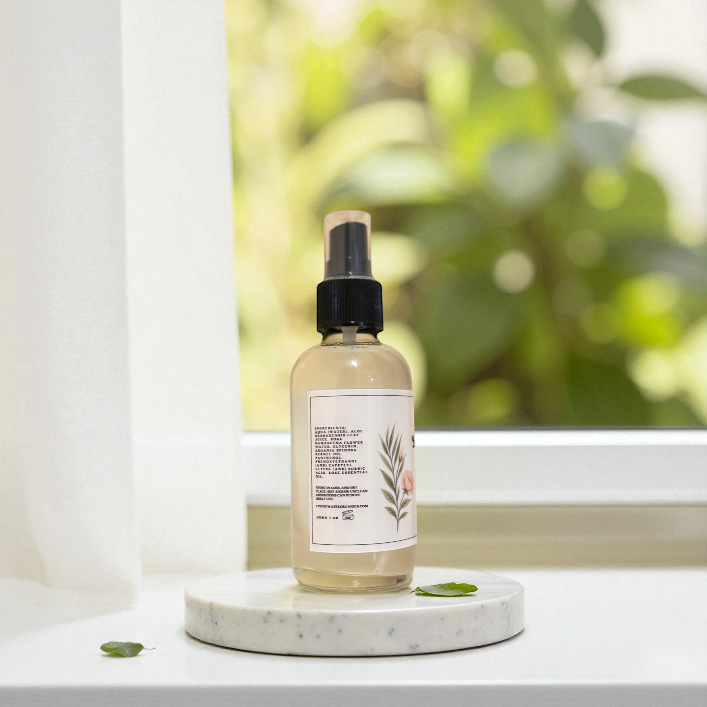 Aloe & Rose Hydrating Hair Mist, Natural Leave-In Moisturizing Spray