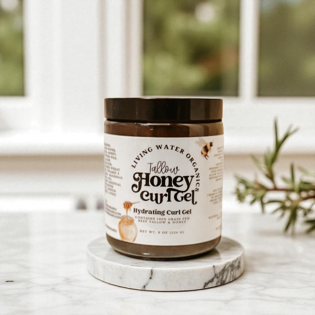 Tallow Honey Curl Gel with 100% Grass Fed Tallow (Medium to Strong Hold)