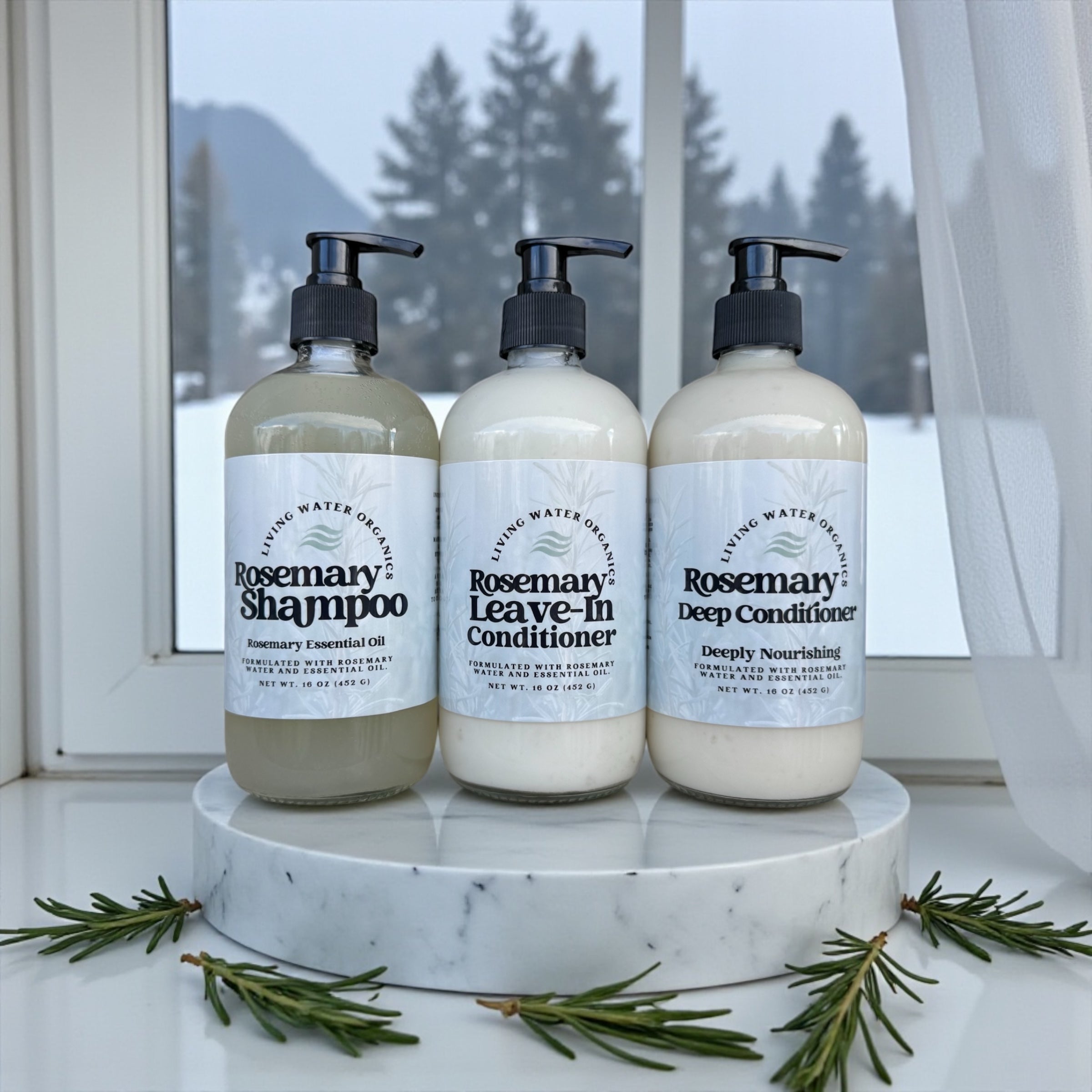 Rosemary Shampoo, Conditioner, Deep Conditioner, Hair Oil, Strengthening Hair Mist and Hair Gel, Optional Bundle Size, Plant-Based