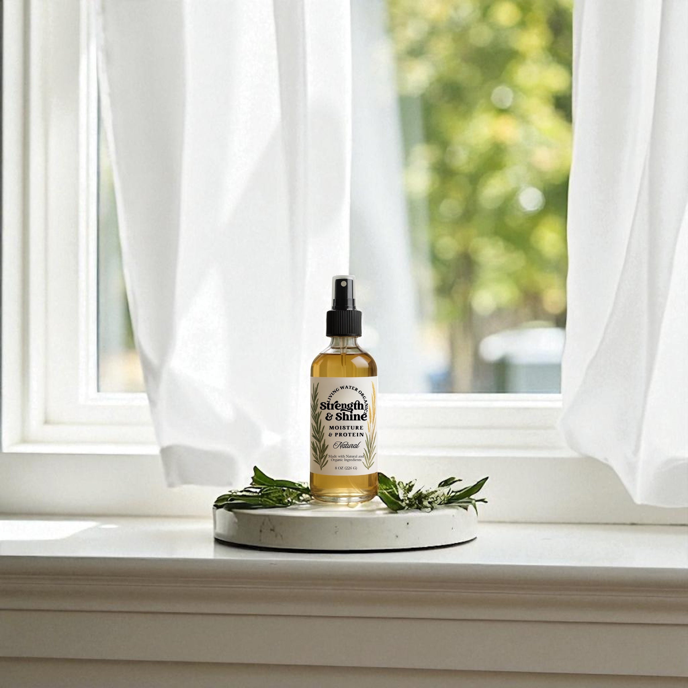 Strength and Shine Hair Spray Mist with Protein for Curls, Coils, Waves, and Straight Hair, Refreshing Spray, Hydrating