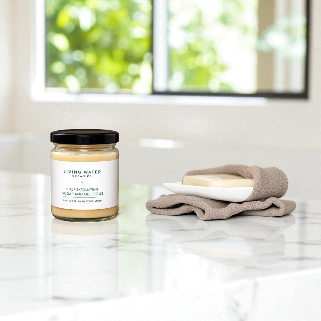 Scalp Exfoliation Cane Sugar & Jojoba Oil for Gentle Exfoliation Pre-Wash of Scalp and Body for All Hair Types