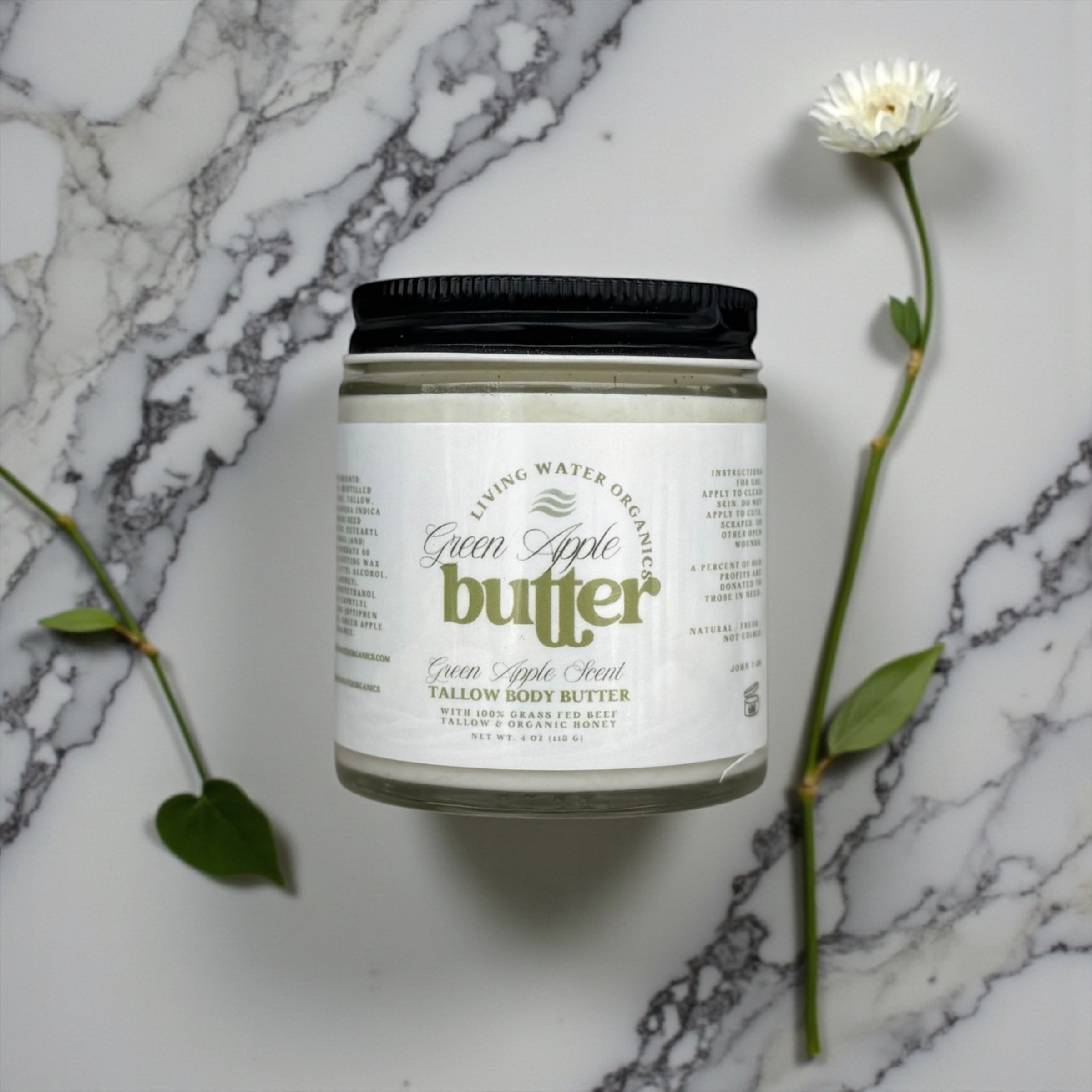 Green Apple Tallow Body Butter with 100% Grass Fed Tallow & Mango Butter