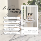 Goat Milk & Tallow Shampoo and Conditioner Set Hydrating All Hair Types