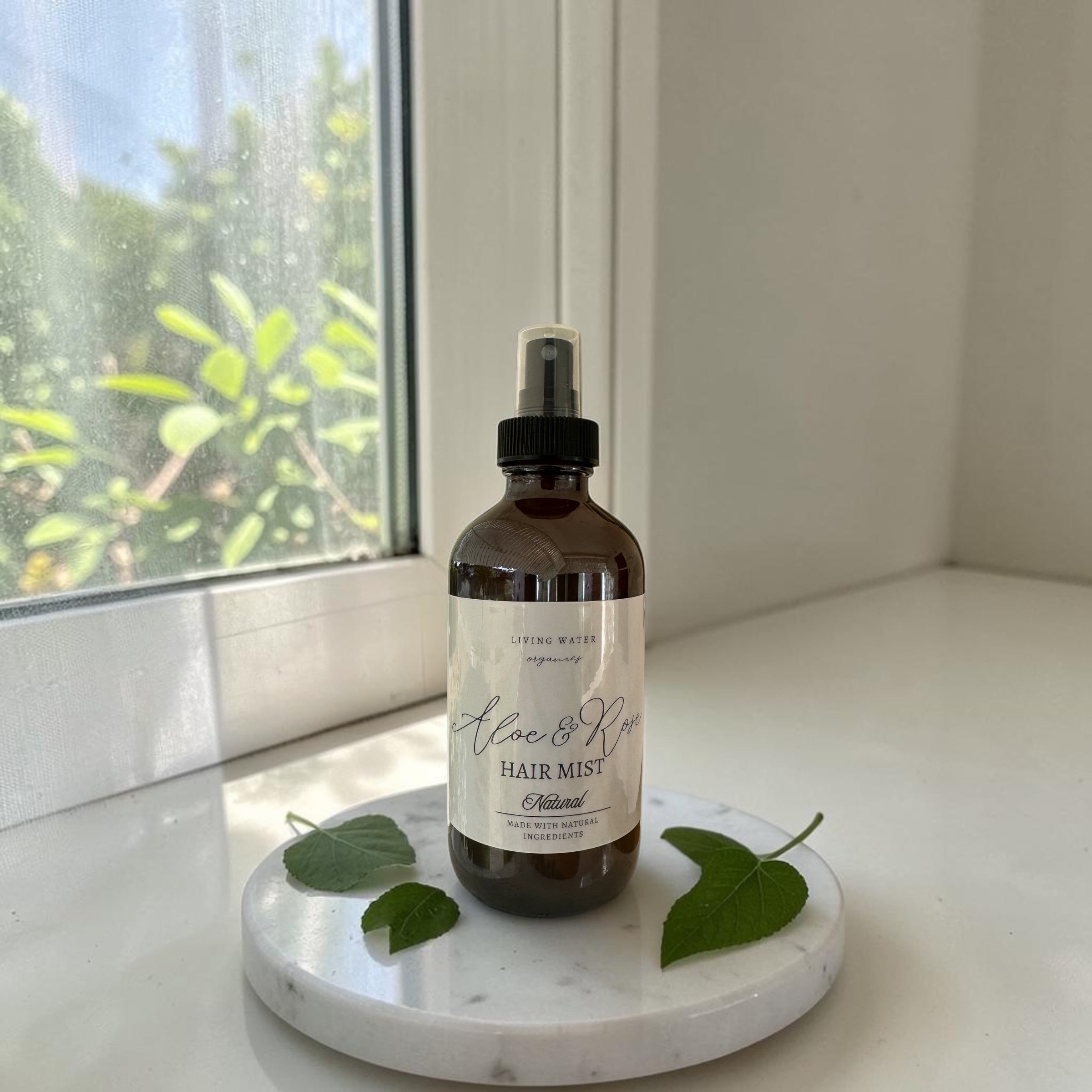 Aloe & Rose Hydrating Hair Mist, Natural Leave-In Moisturizing Spray