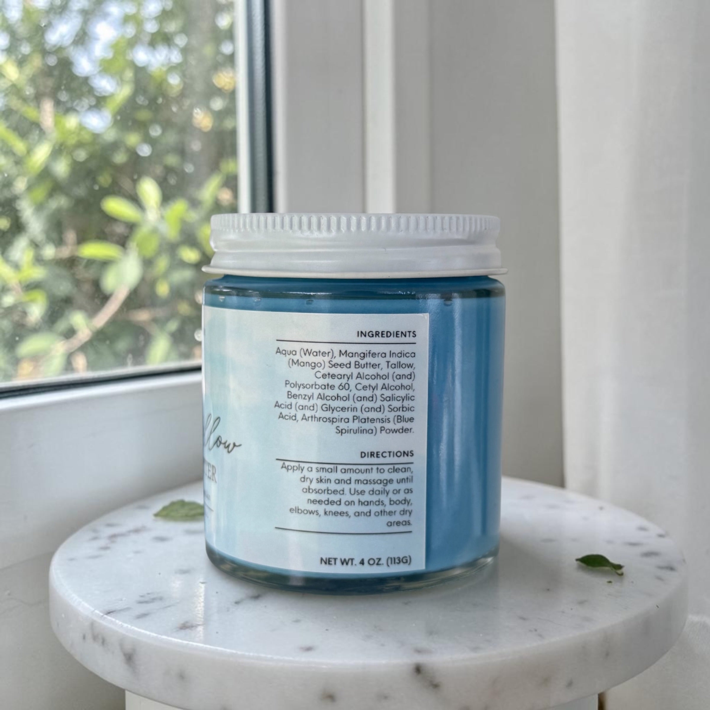 Blue Tallow Body Butter with Organic Blue Spirulina and Grass Fed Tallow