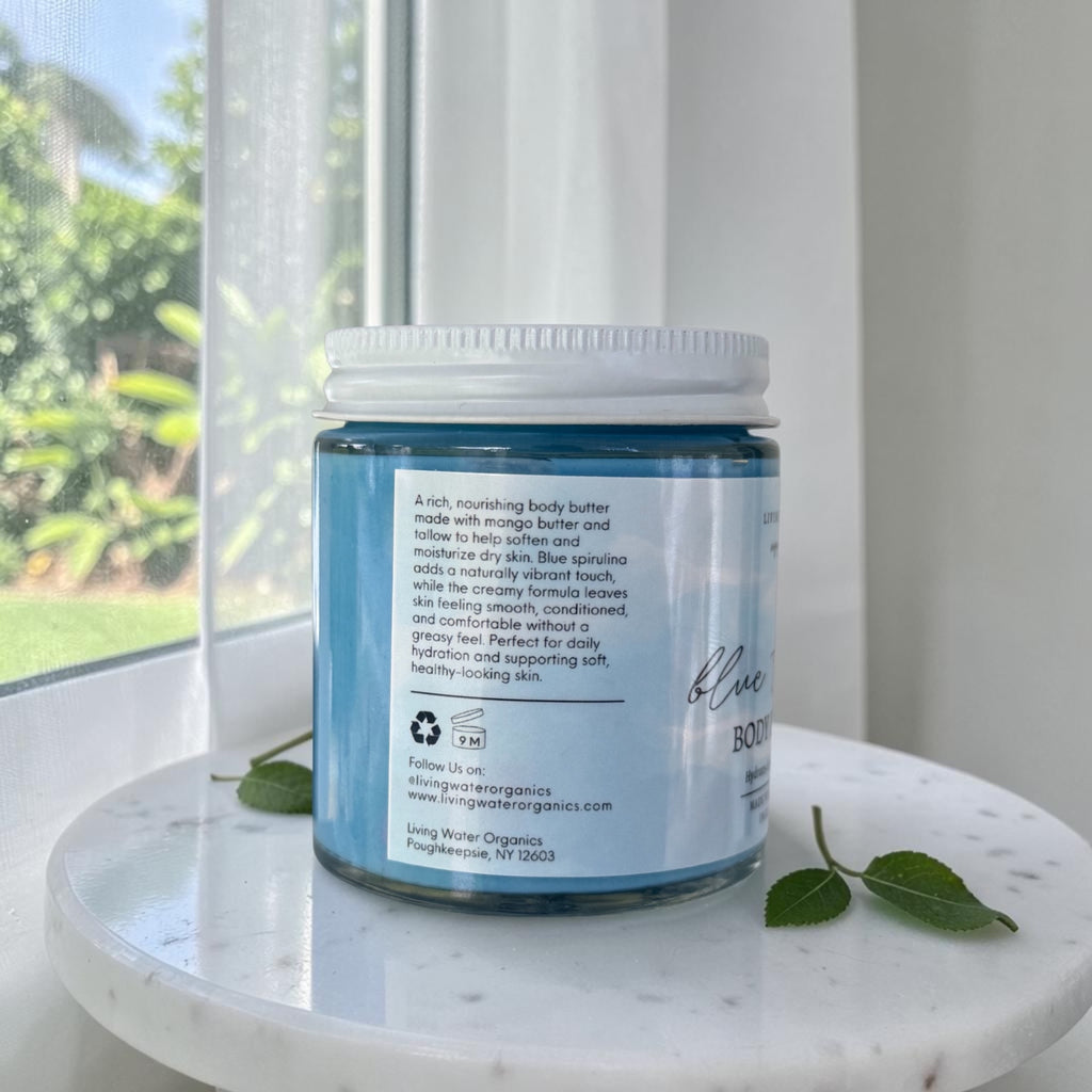 Blue Tallow Body Butter with Organic Blue Spirulina and Grass Fed Tallow