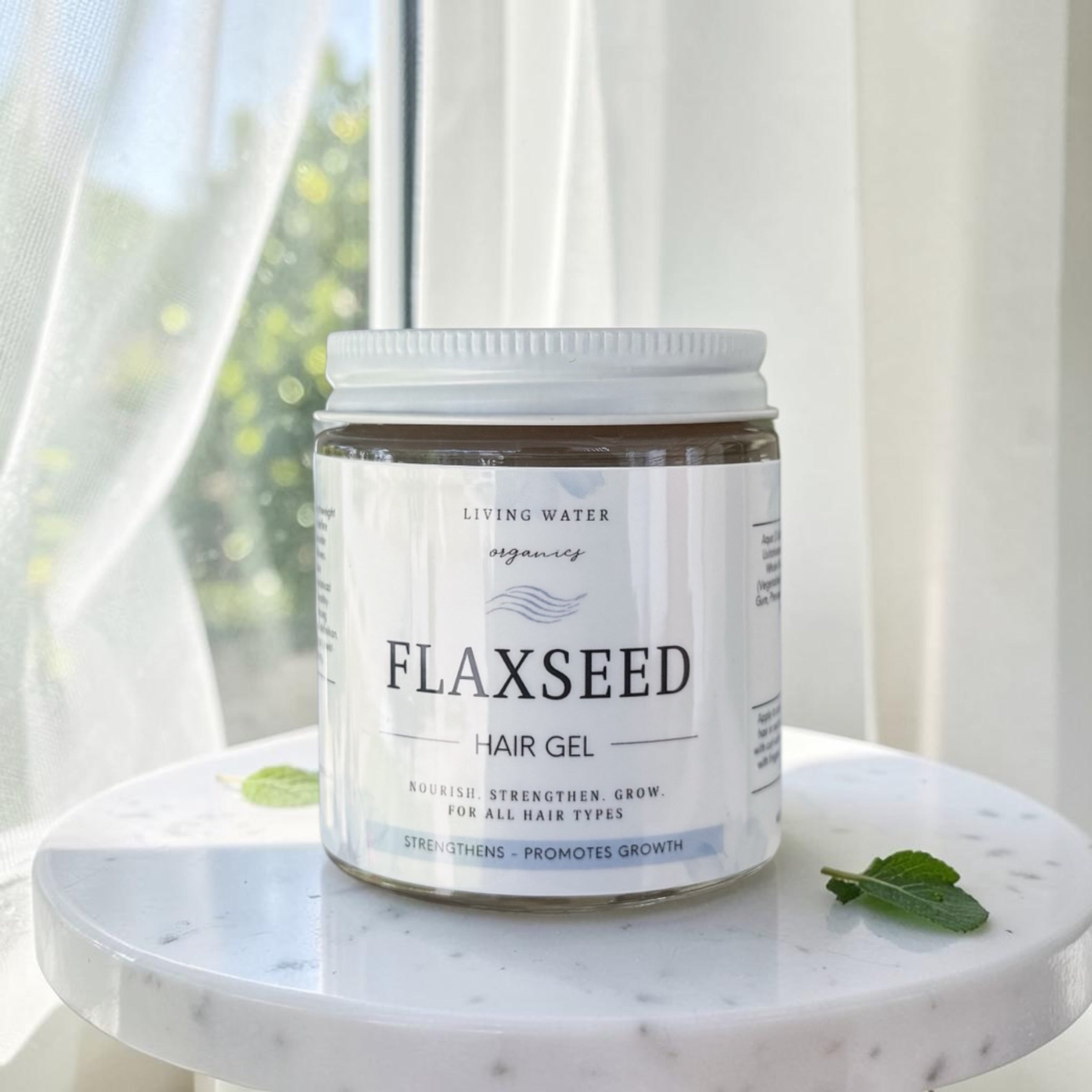 Flaxseed Gel with Organic Flaxseed for Curly Hair, Natural Hair, Oil Free (Medium Hold), All Hair Types