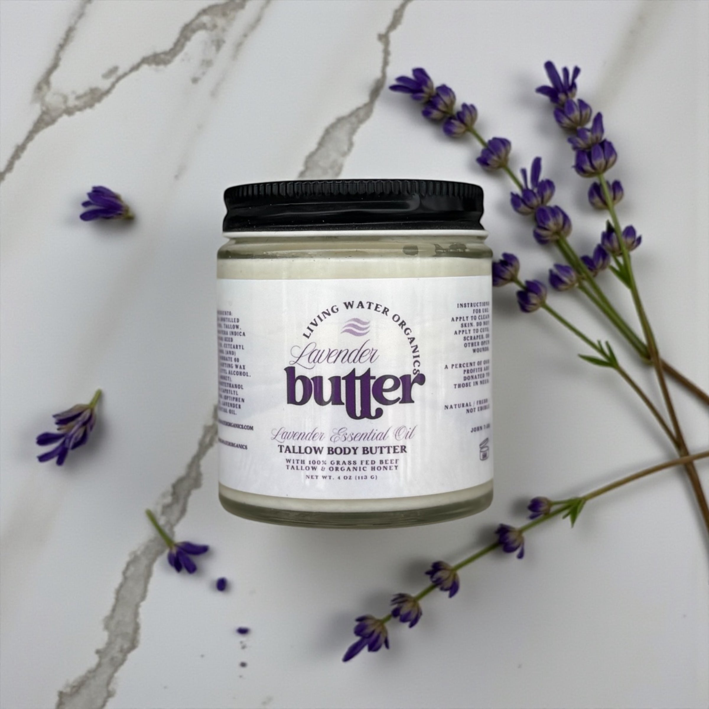 Lavender Tallow Body Butter with 100% Grass Fed Tallow & Mango Butter