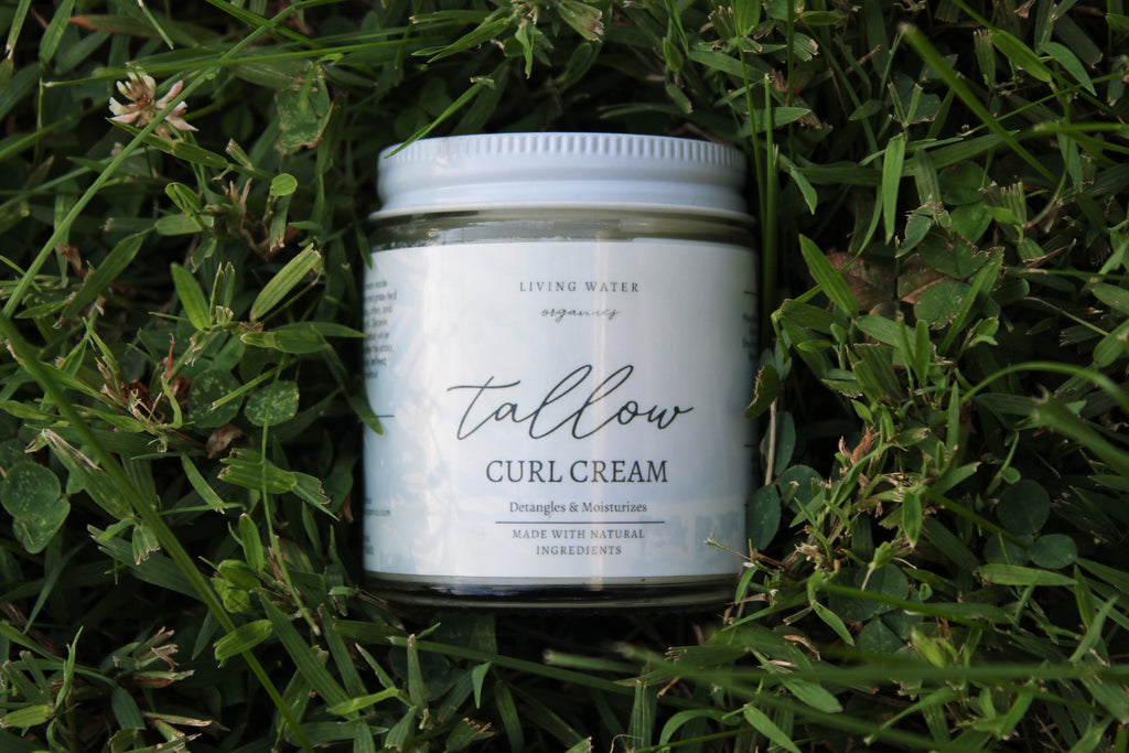 100% Grass Fed Tallow Curl Cream for Curly Hair (Promotes Repairing Damaged or Dry Hair)