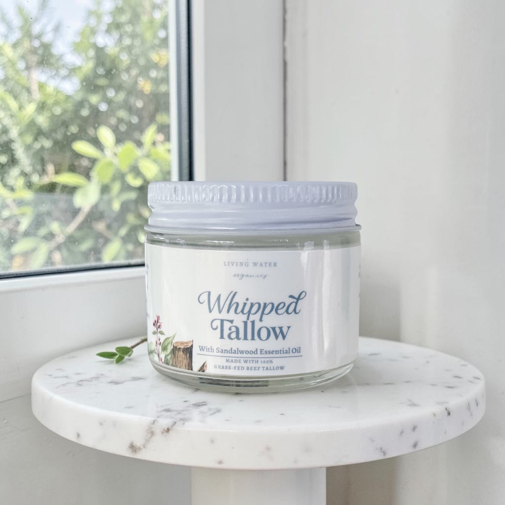 100% Grass Fed Whipped Tallow for Face, Hair, and Skin, Natural Tallow