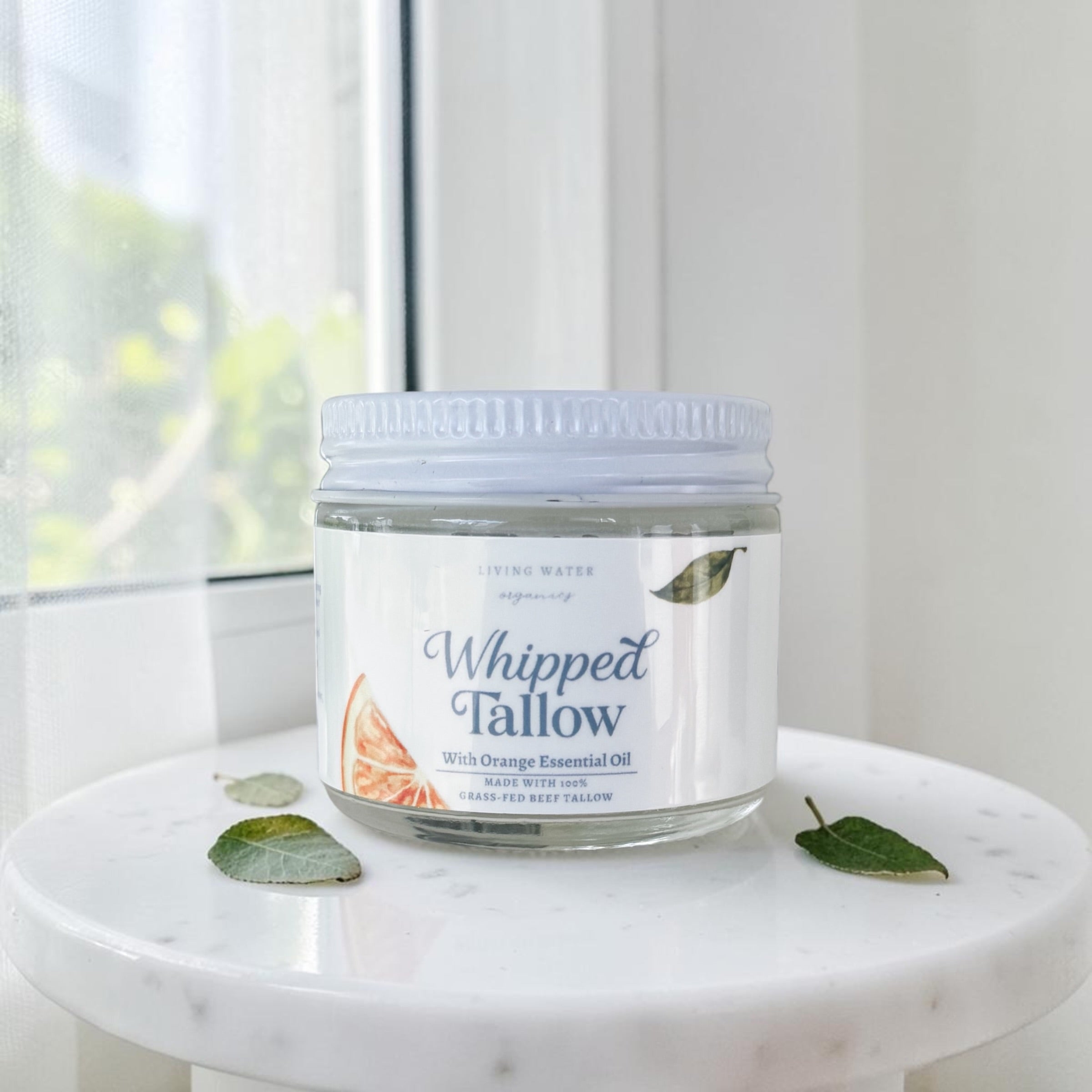 100% Grass Fed Whipped Tallow for Face, Hair, and Skin, Natural Tallow